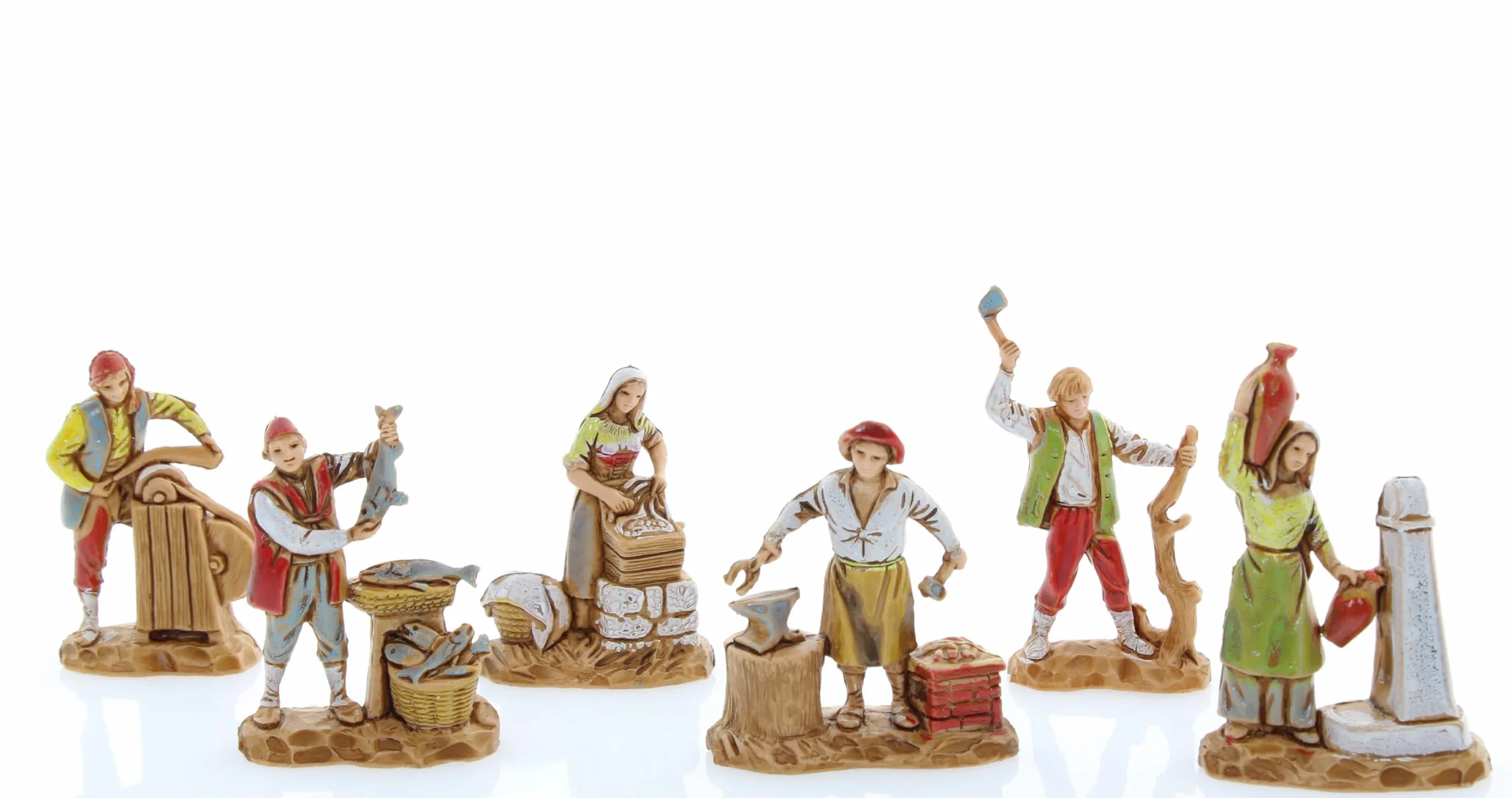 Moranduzzo Set de 11 Oficios Apto para Belén de 3,5 cm Escala 1:50 Figuras Indestructibles Siglo XVIII
