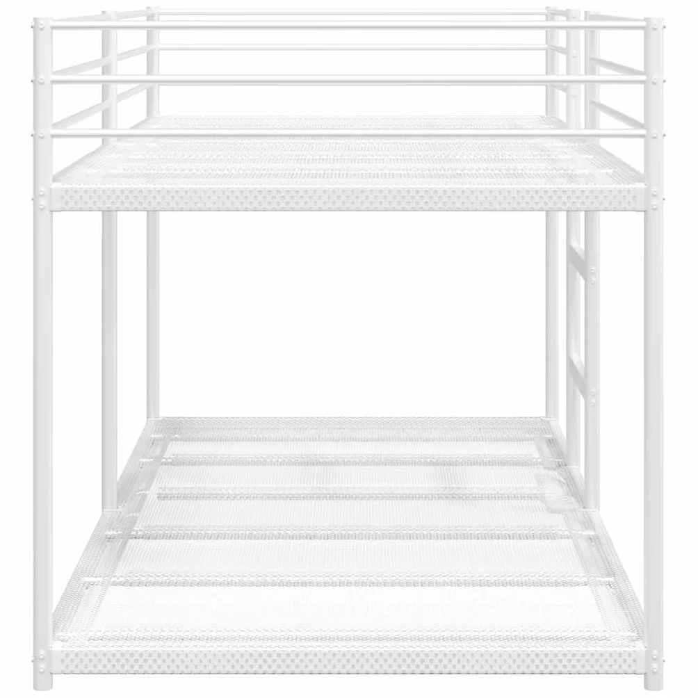vidaXL Litera sin colchón Acero Blanco 75x190 cm, Estructura de Cama, Base de Cama, Muebles de Dormitorio, Cama Alta, Estructura de litera