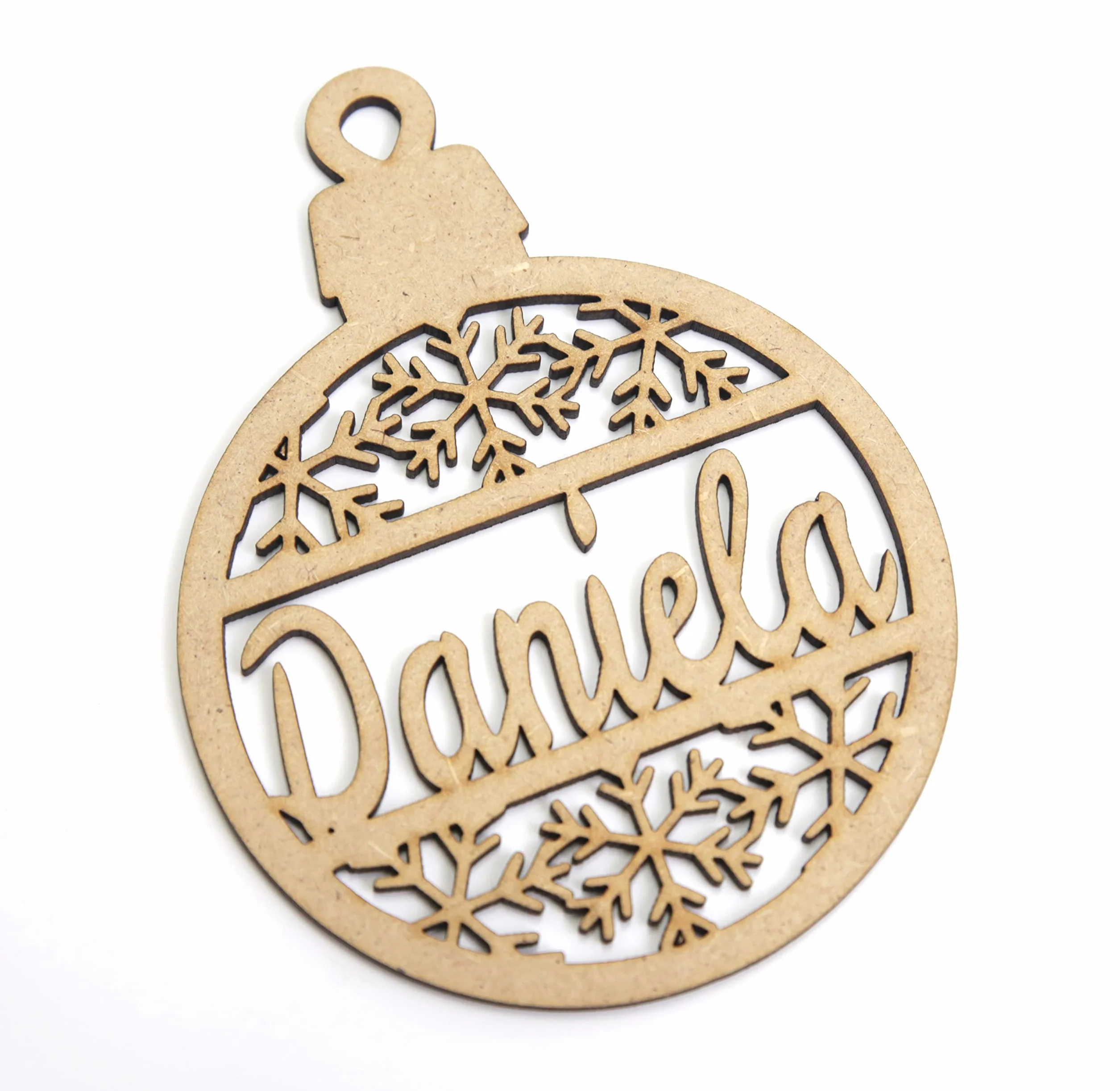 Bolas de Navidad de Madera Personalizada con Nombre - Adornos navideños para Árbol