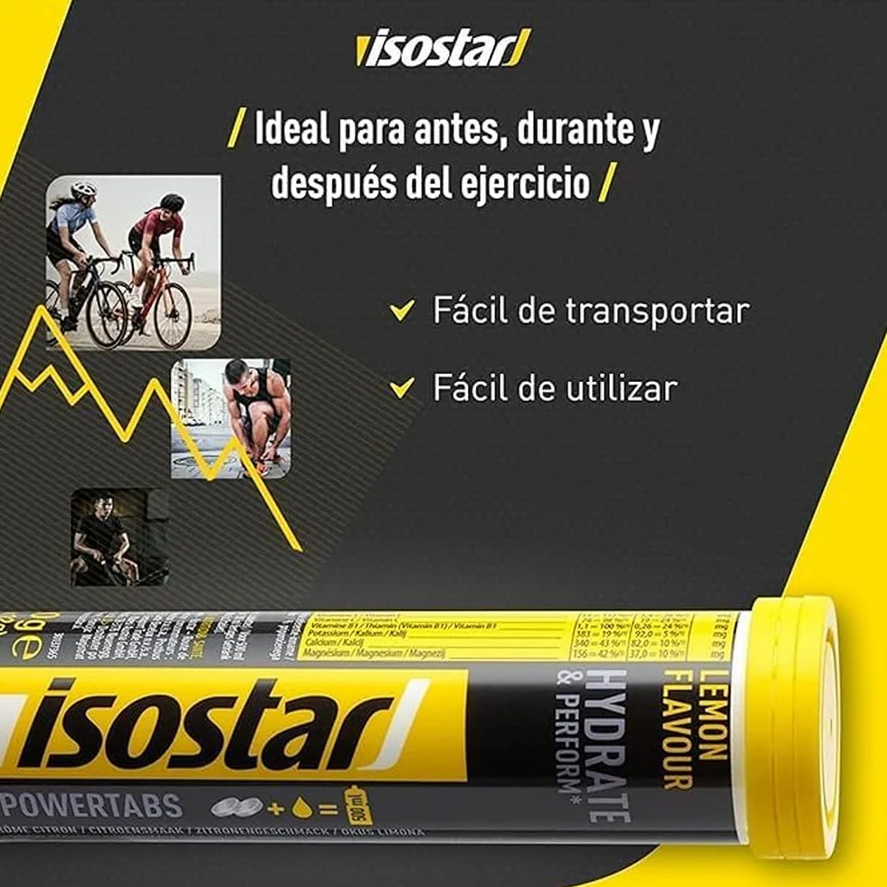 ISOSTAR SABOR LIMÓN Hydrate & Perform Powertabs Isotónica 120g (10x12g)