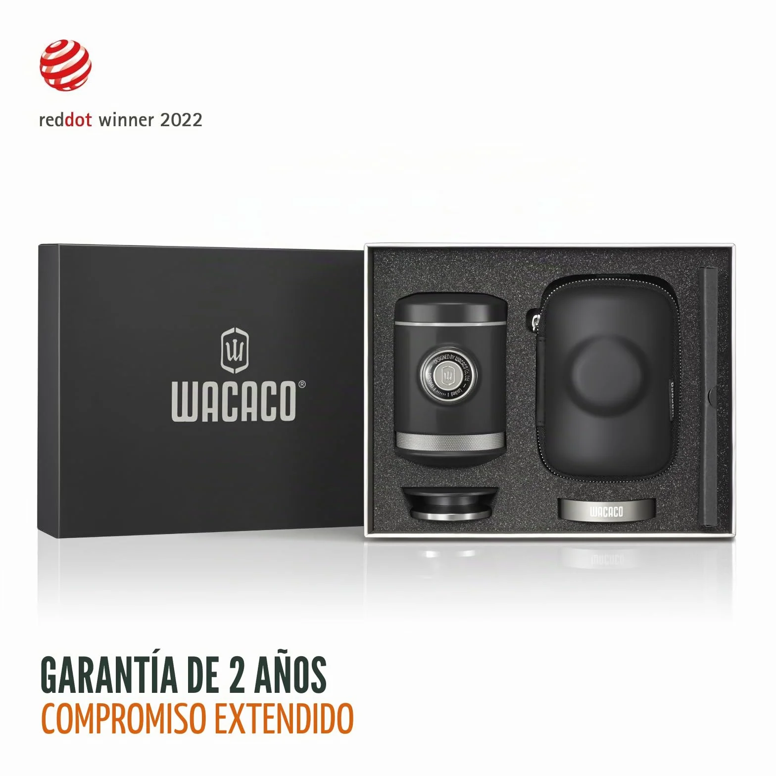 WACACO Picopresso Cafetera Espresso Portátil con Estuche Protector, Máquina de Café de Nivel Pro, Molienda Ultrafina Compatible, Cafetera de Viaje, Operada Manualmente