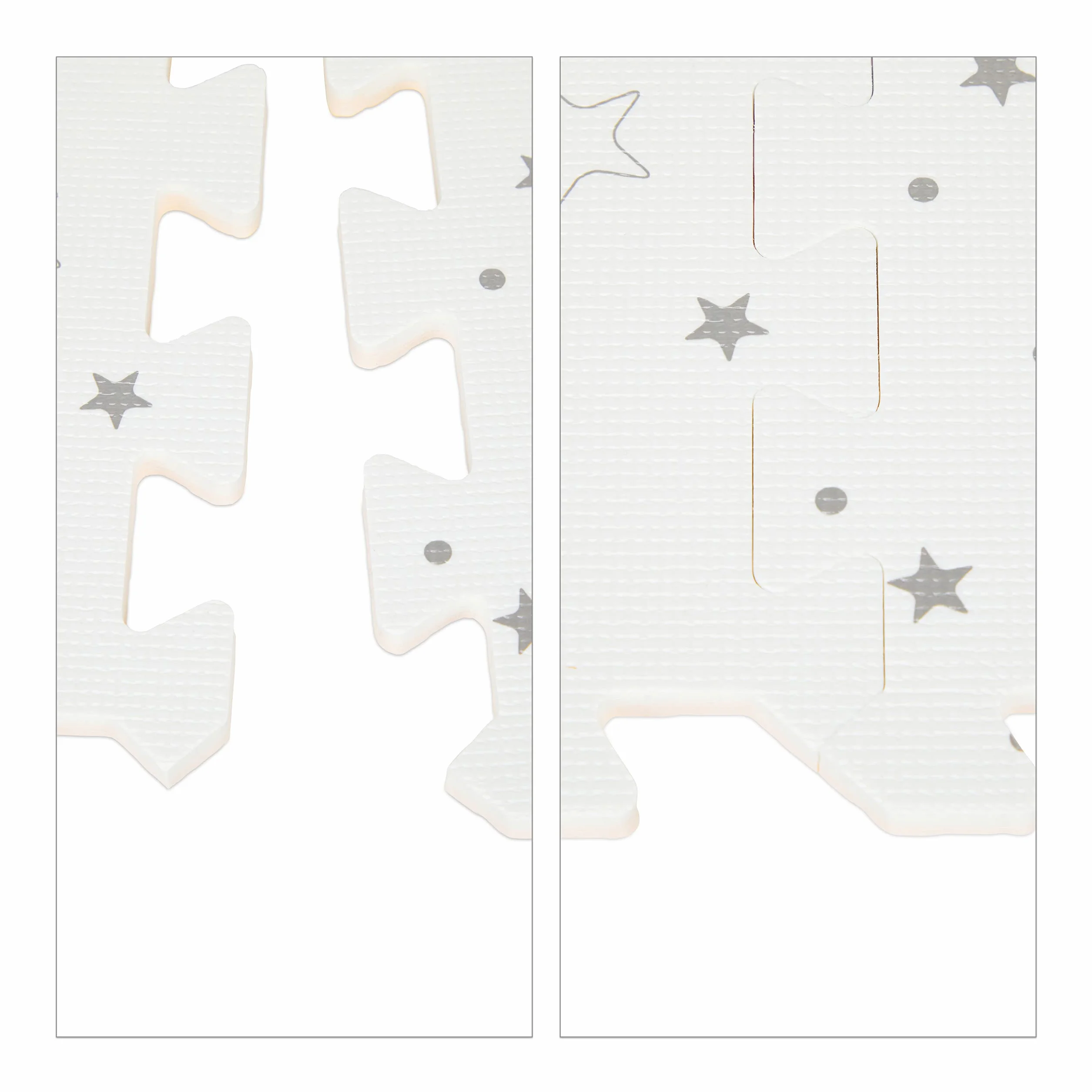 Relaxdays Alfombra Puzle Bebés 8 Piezas Goma EVA Suelo Juego Niños Colchoneta Blanco Gris