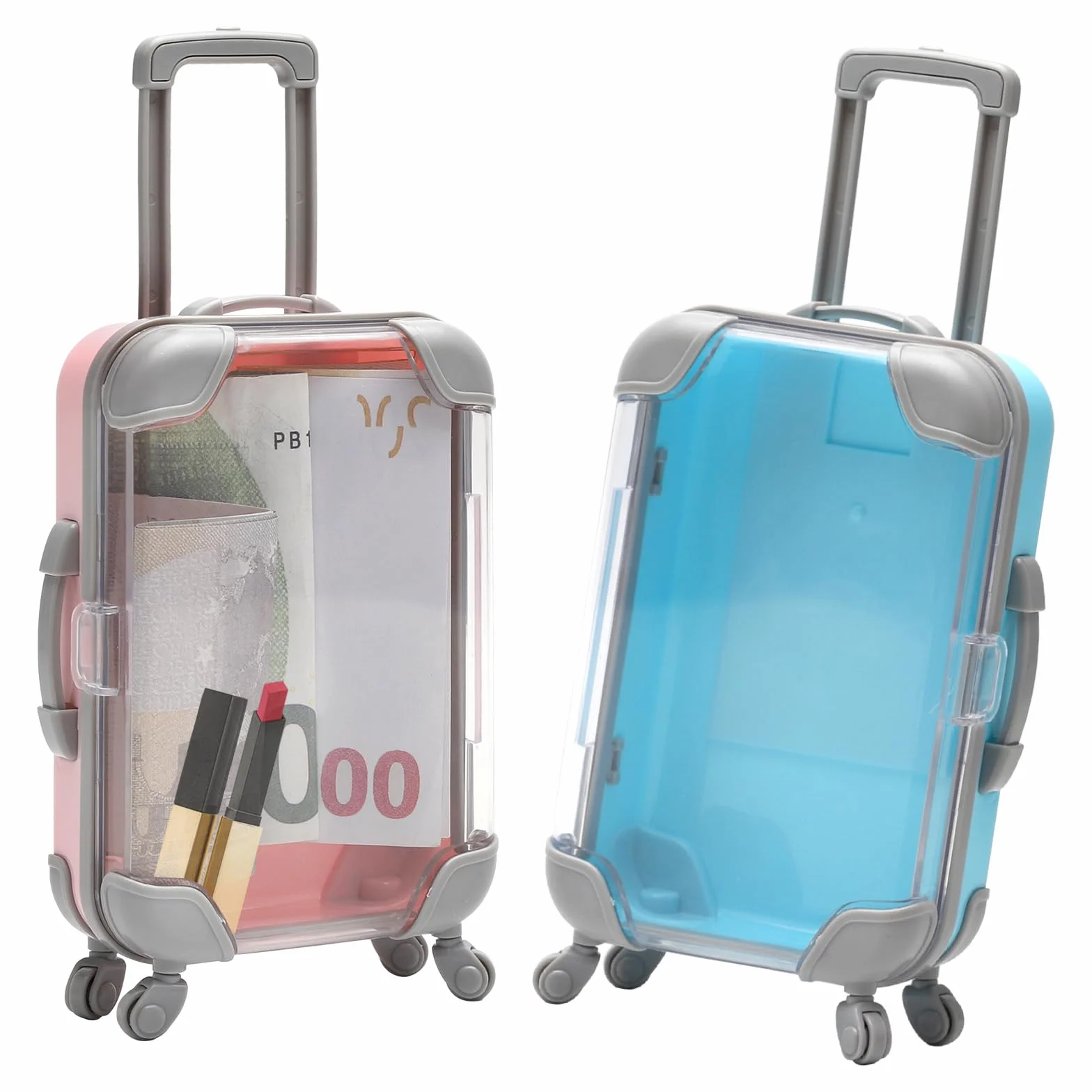 HENGBIRD Mini Maletas pequeñas con Ruedas y asa para Regalar Dinero, Vacaciones y Viajes