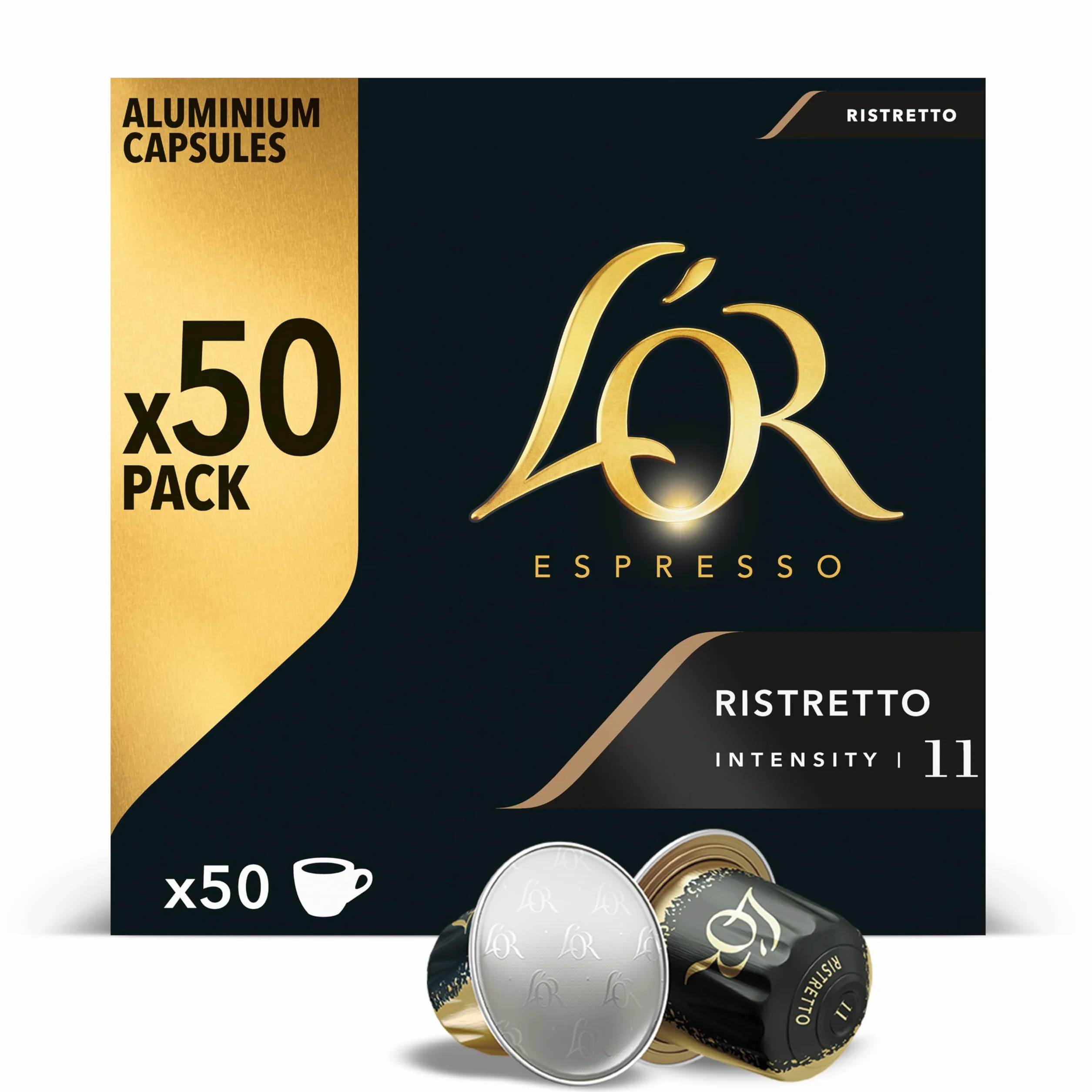 L'OR Cápsulas de Café Ristretto Intensidad 11 50 Cápsulas Compatibles Nespresso
