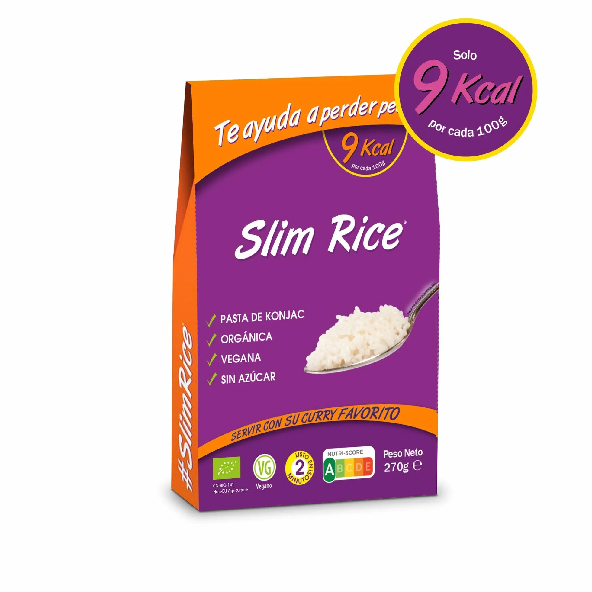 Arroz de Konjac 270 g Sin Calorías ni Carbohidratos Keto Low Carb Vegano