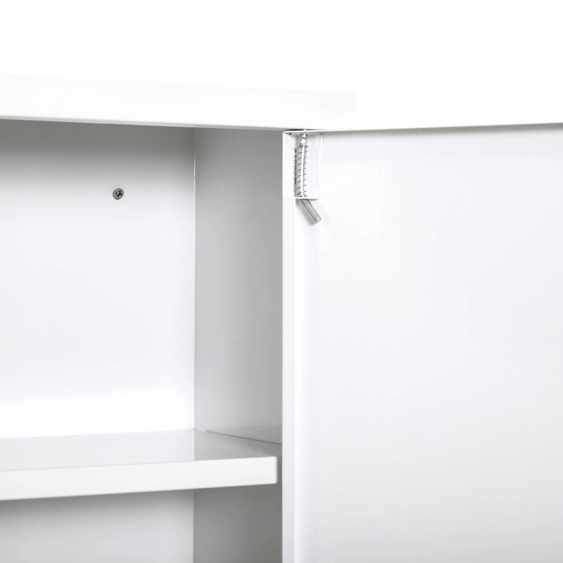 Kleankin Armario Botiquín de Pared de Metal 3 Estantes 40x18x60 cm Blanco