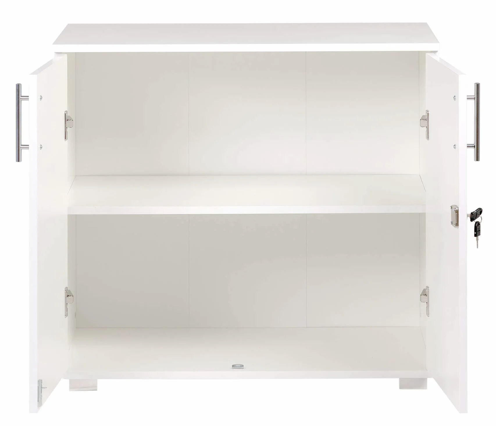 MMT Furniture Designs Ltd Armario oficina blanco escritorio 2 puertas con cerradura 75 cm alto