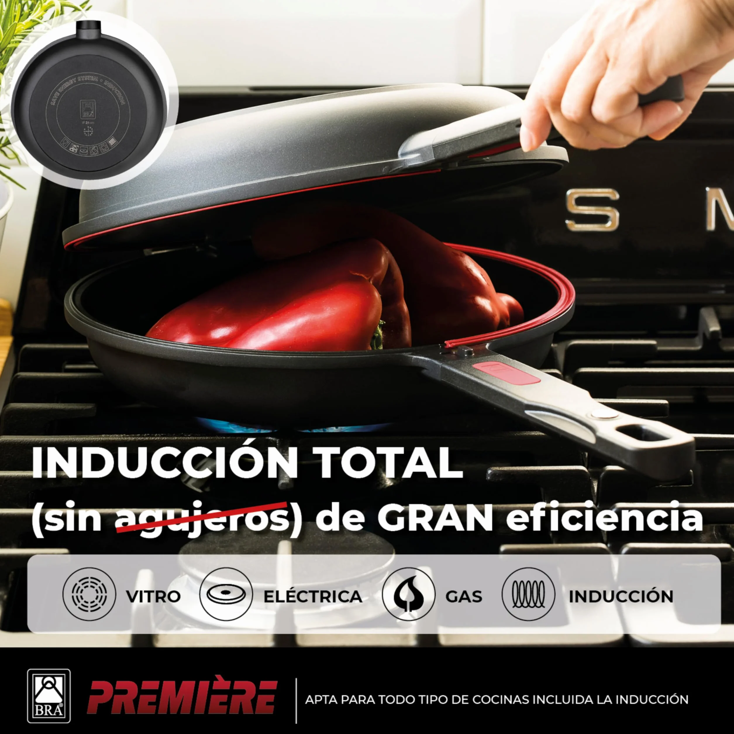 Sartén Doble para Tortilla de Patatas 24 cm Aluminio Fundido Triple Capa Antiadherente sin PFOA