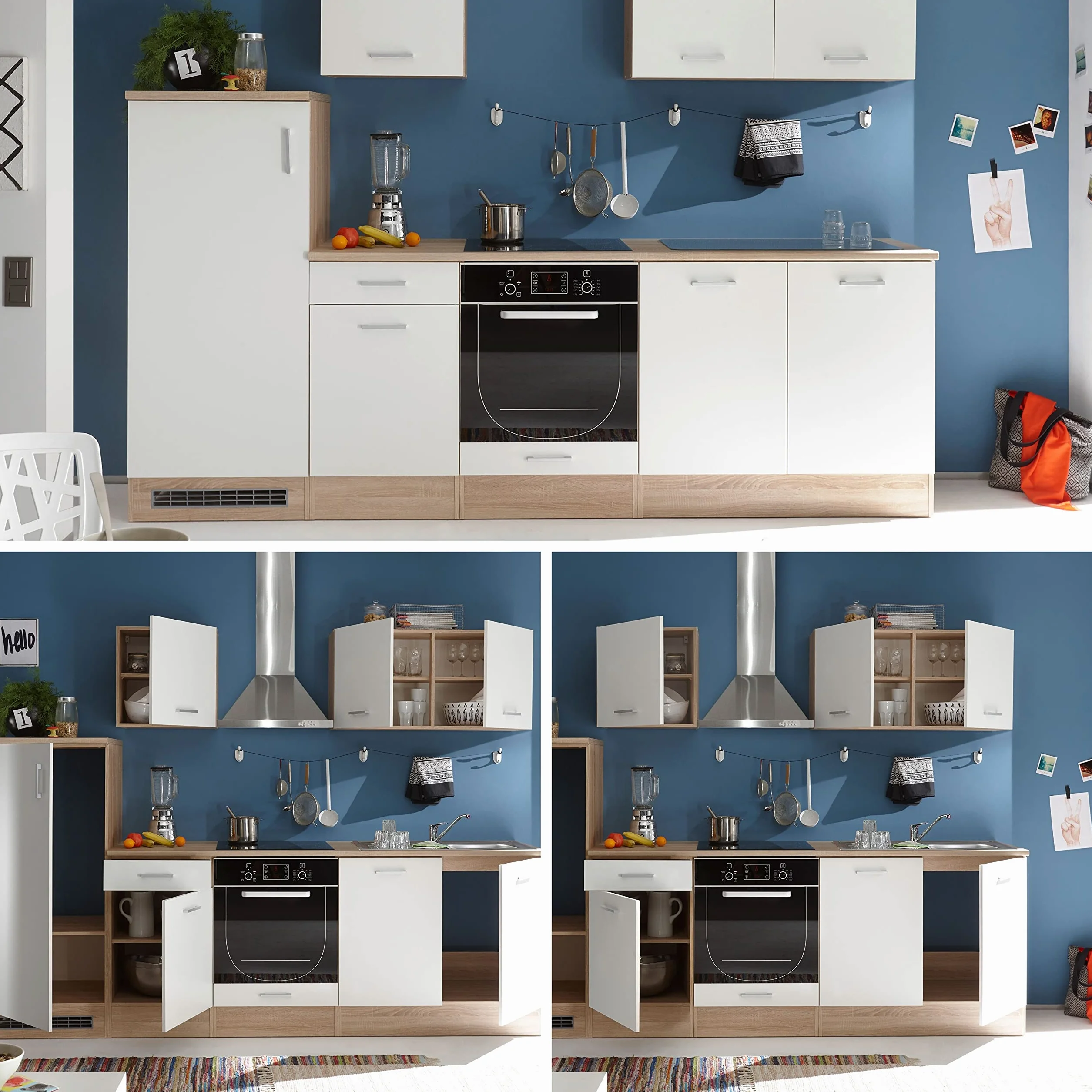 Stella Trading ANDY contemporáneo armario colgante para cocina con acabado en roble Sonoma y blanco mate, Amplio mueble con mucho espacio de almacenamiento, 60 x 50 x 31 cm (ancho/alto/profundo)