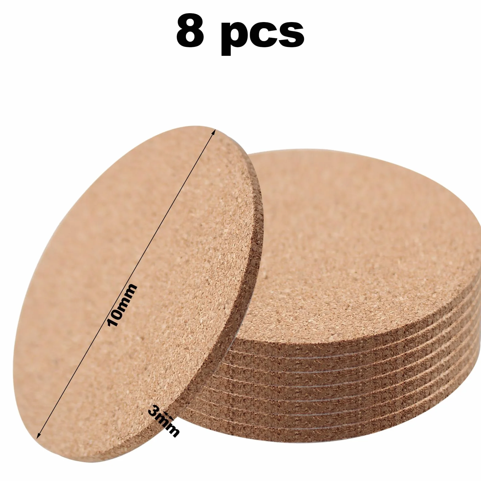 Posavasos Corcho Redondos 10 cm 3 mm Absorbentes Antideslizantes Reutilizables Protectores Mesa Hogar Oficina