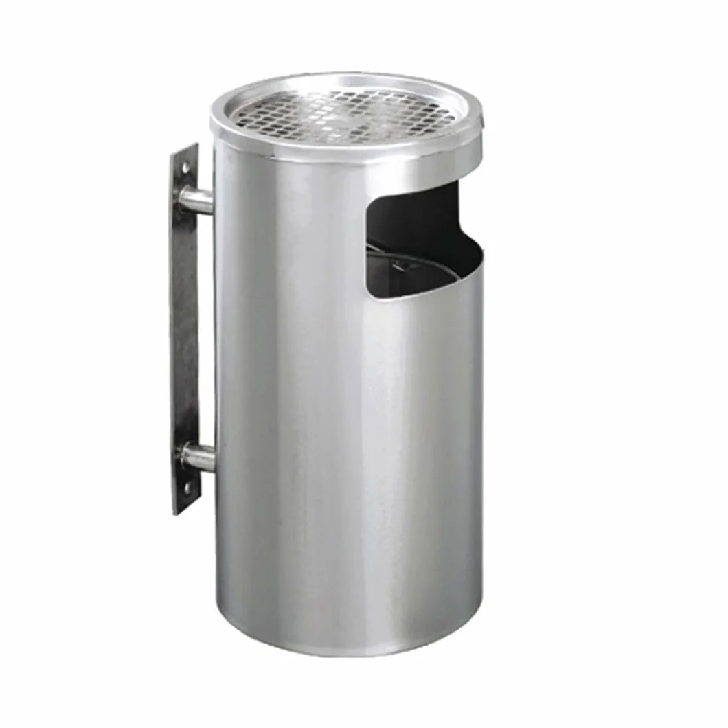 Danieli Store | Papelera y Cenicero Exterior para Pared 10L ø24,5x51 cm | En Acero Fácil de Vaciar con Bandeja Recoge Cenizas | Kit de Fijación a Pared Incluido