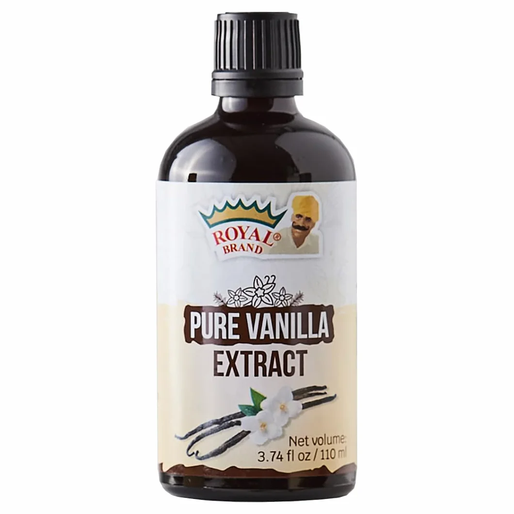 Royal Brand Extracto de Vainilla Puro 110 ml Botella de Vidrio Sin Azúcar