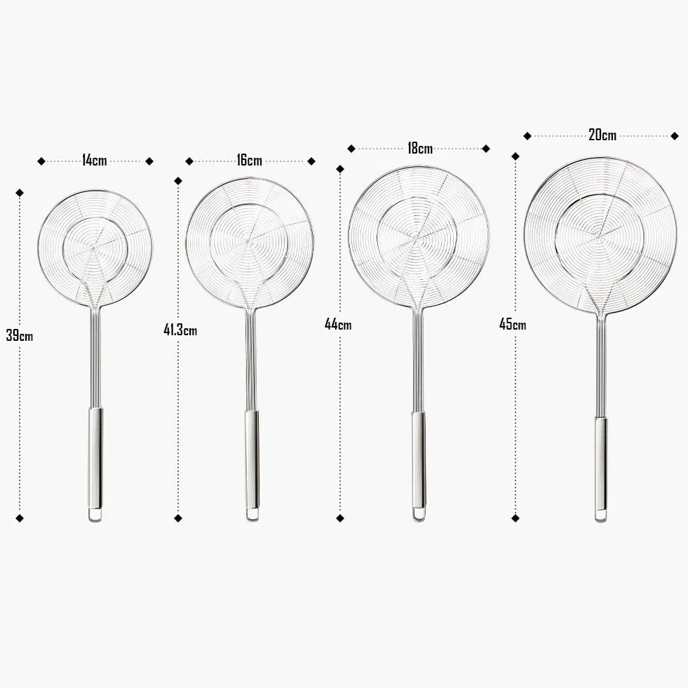 Colador Espumadera de Acero Inoxidable, Cuchara de Red para Freír Pasta, 20 cm