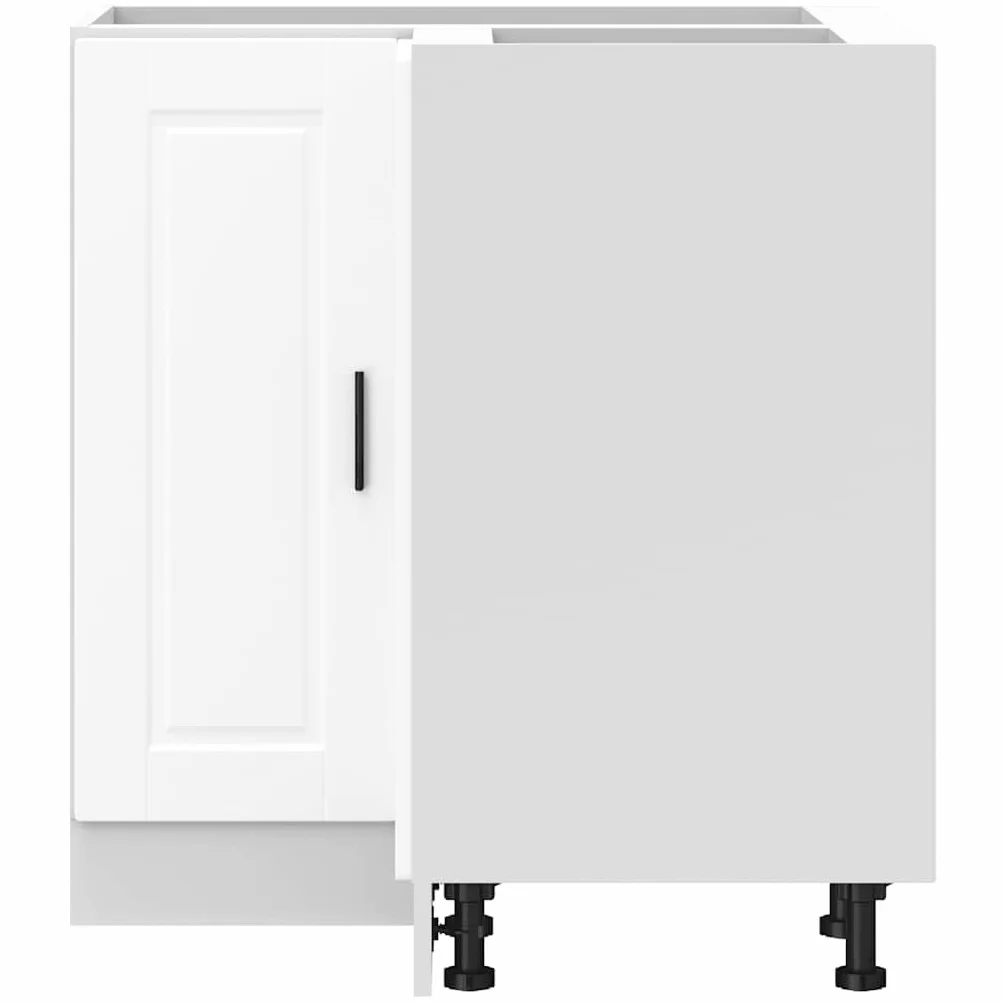 IKAYAA Mueble Esquinero Cocina, Armario de Esquina, Mueble Bajo de Cocina sin encimera 75.5 x 75.5 x 81.5 cm Blanco