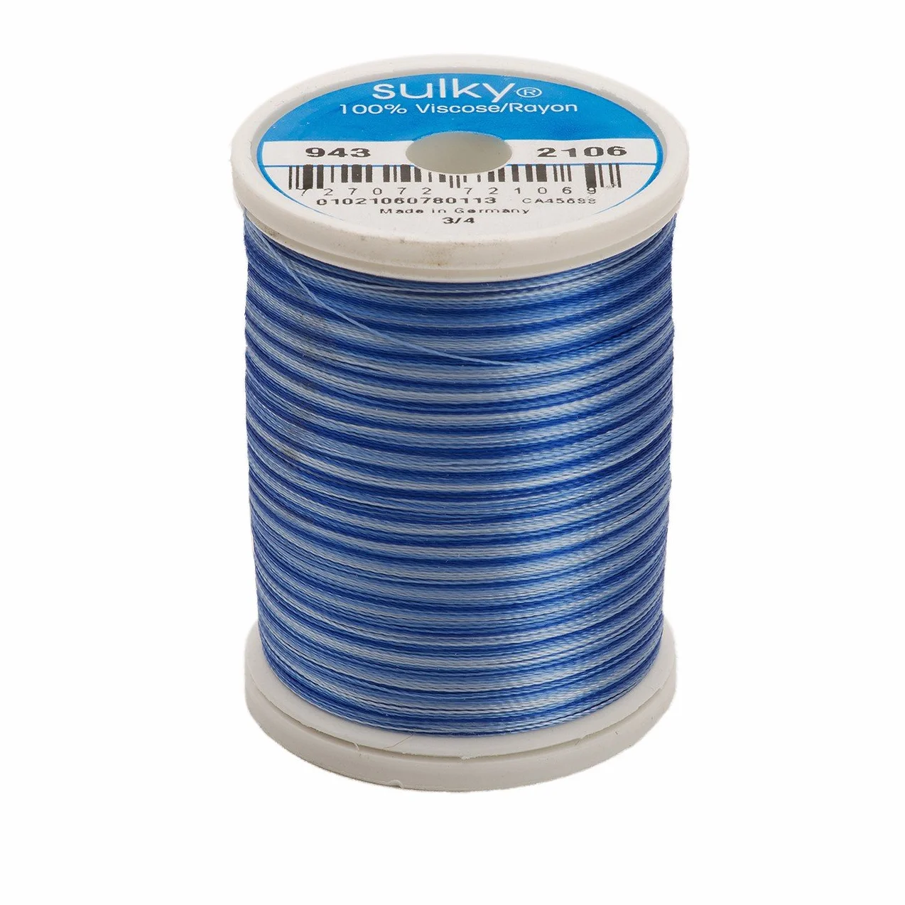 Sulky Of America 268d 40 wt - Hilo viscosa de 2 capas, 80 m, color azul