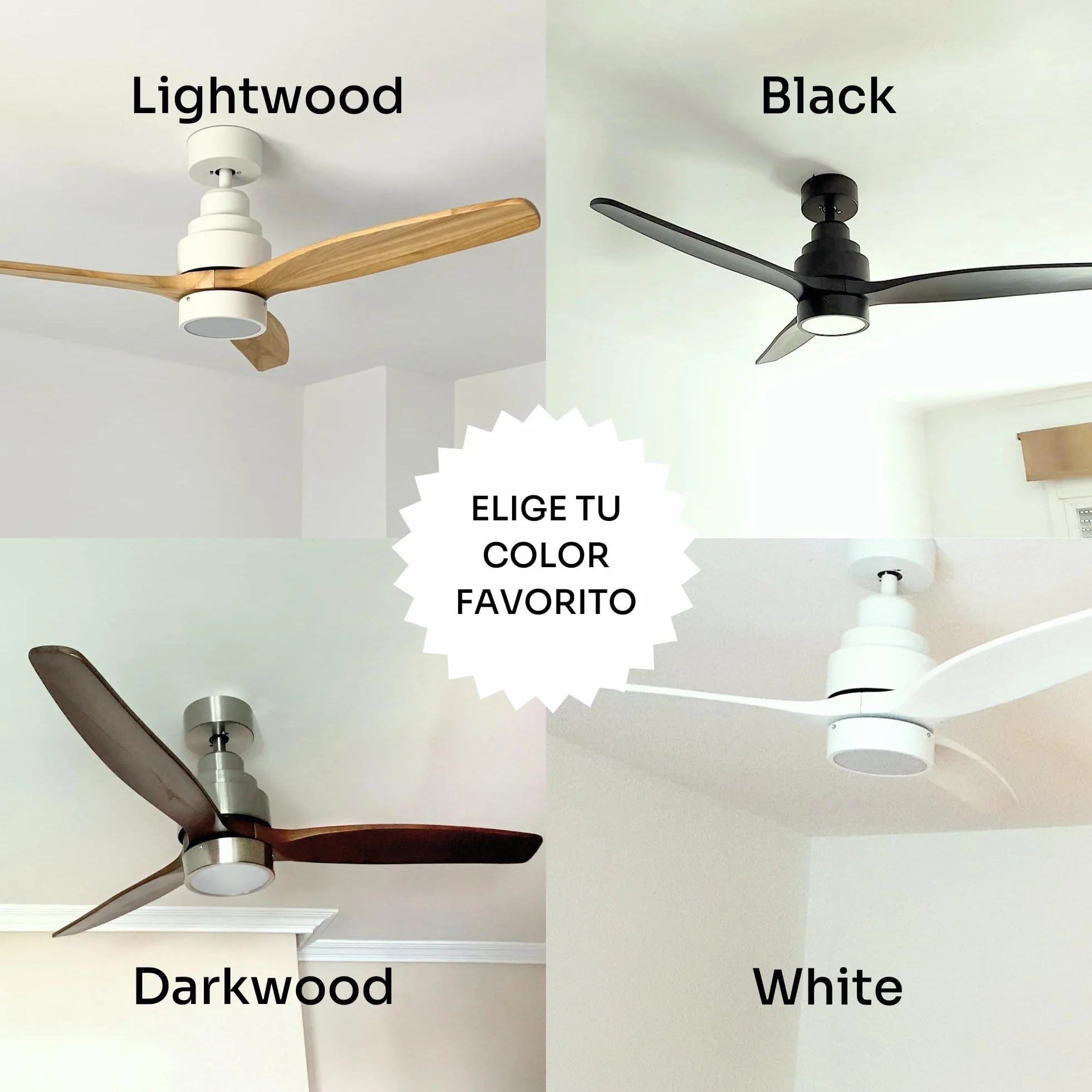 Ventilador de Techo Mellerware Brizy Bright 30W 6 Velocidades Ultra Silencioso 132cm LED Mando a Distancia