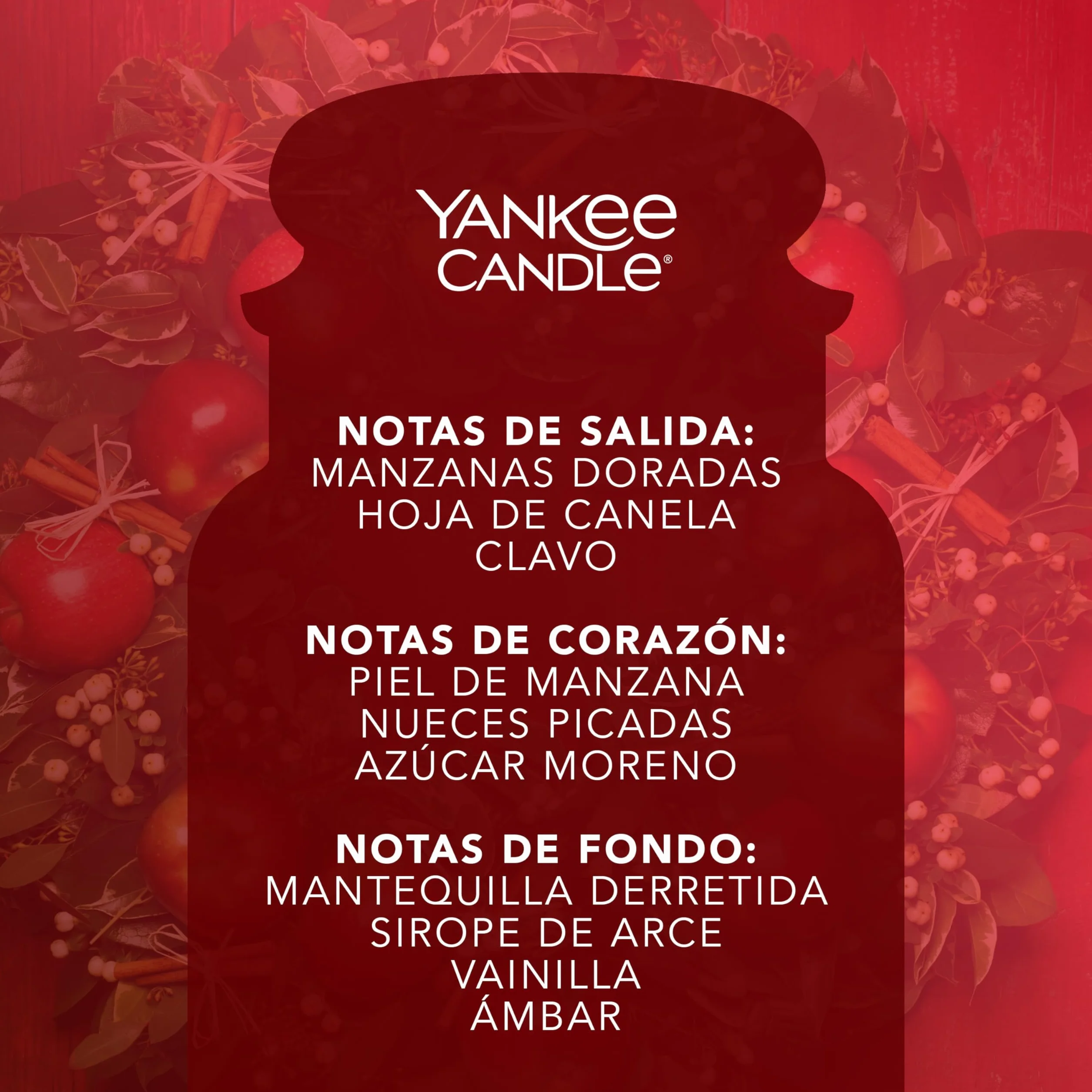 Yankee Candle Red Apple Wreath vela en tarro grande, larga duración 150 h, regalo para mujer
