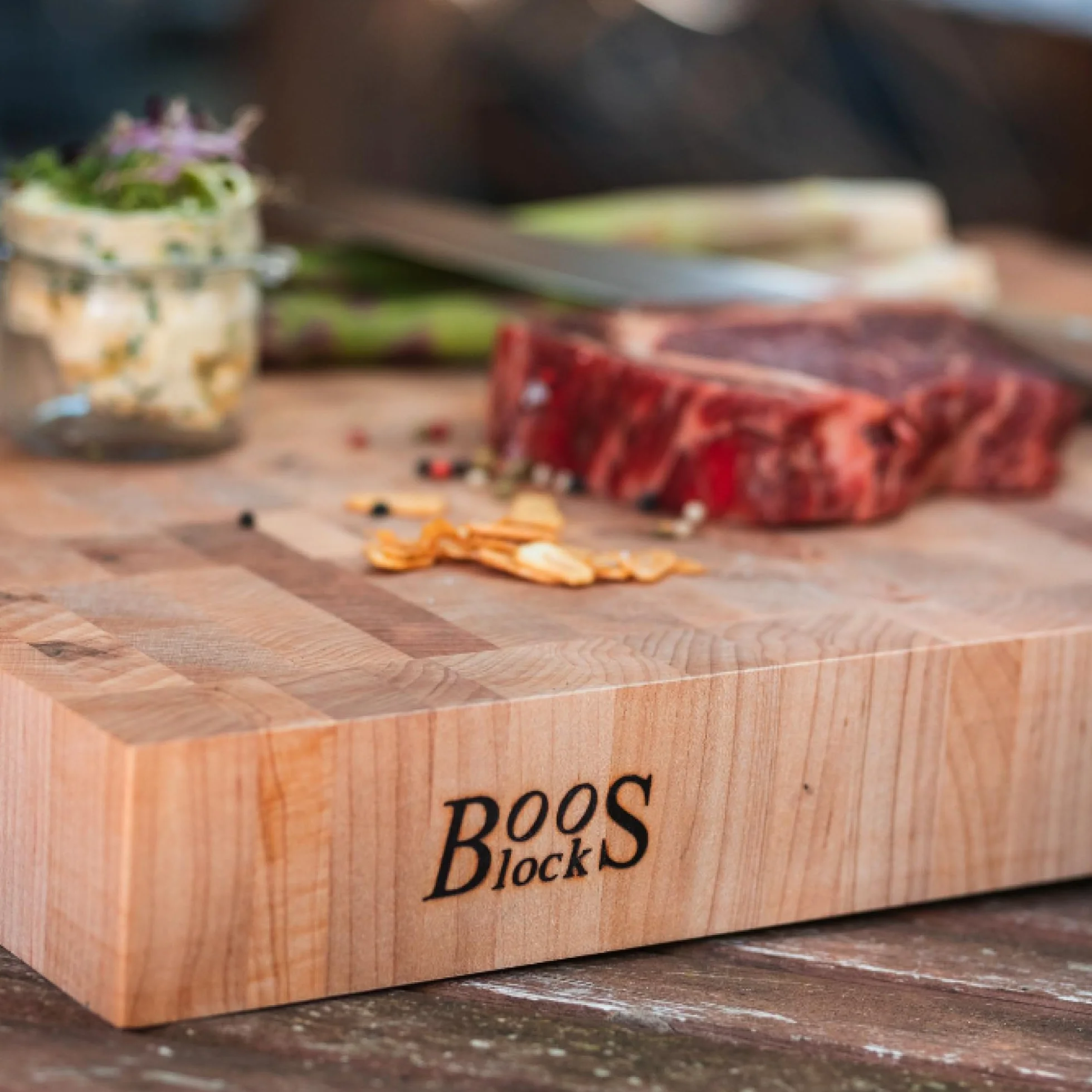 Boos Block Tabla de Cortar Cocina Madera de Testa Extra Gruesa 46 x 46 x 7,5 cm