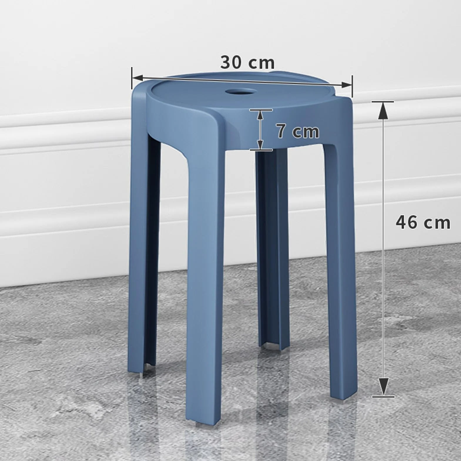 Juego de 6 taburetes coloridos apilables de plástico, taburetes redondos portátiles y ligeros para uso en interiores y exteriores, sillas sin respaldo, asientos flexibles para el hogar, la