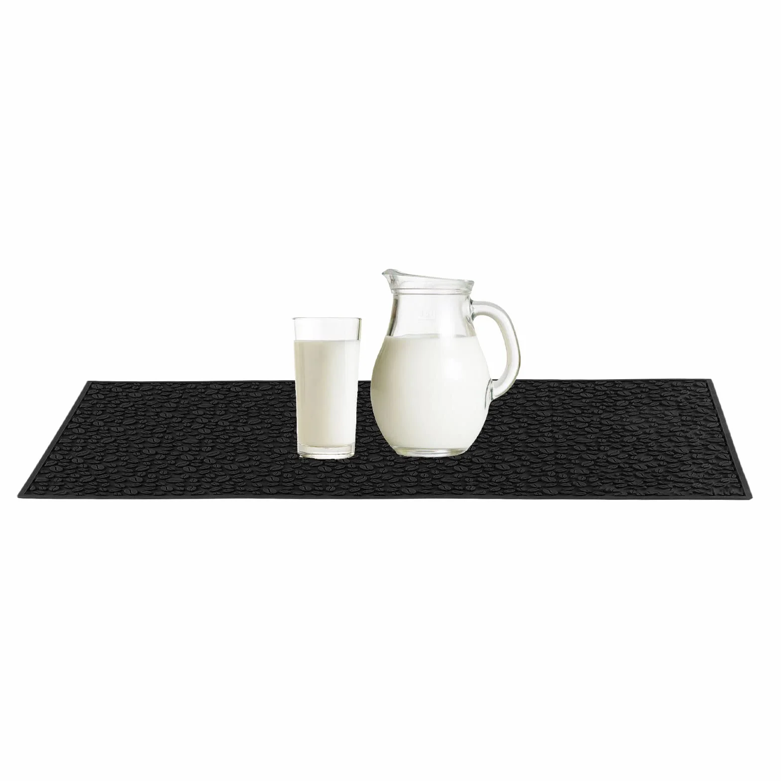 Tapete para Bar, Tapete para Barra de café, Antideslizante, a Prueba de Calor, Apto para Lavavajillas, Inodoro, para Cafetería, Restaurante, Hogar, Uso de Secado en Encimera, (BLACK)
