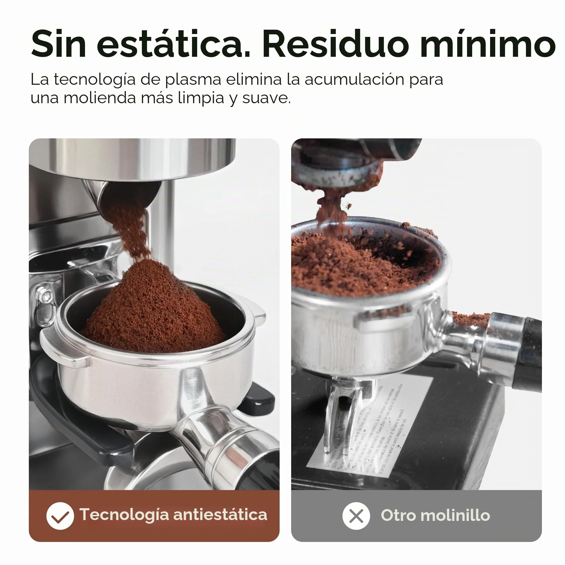 Molinillo de café eléctrico HIBREW G7-48 ajustes precisos para espresso/filtro/café, control de porciones y antiestático, molinillo cónico para café recién molido