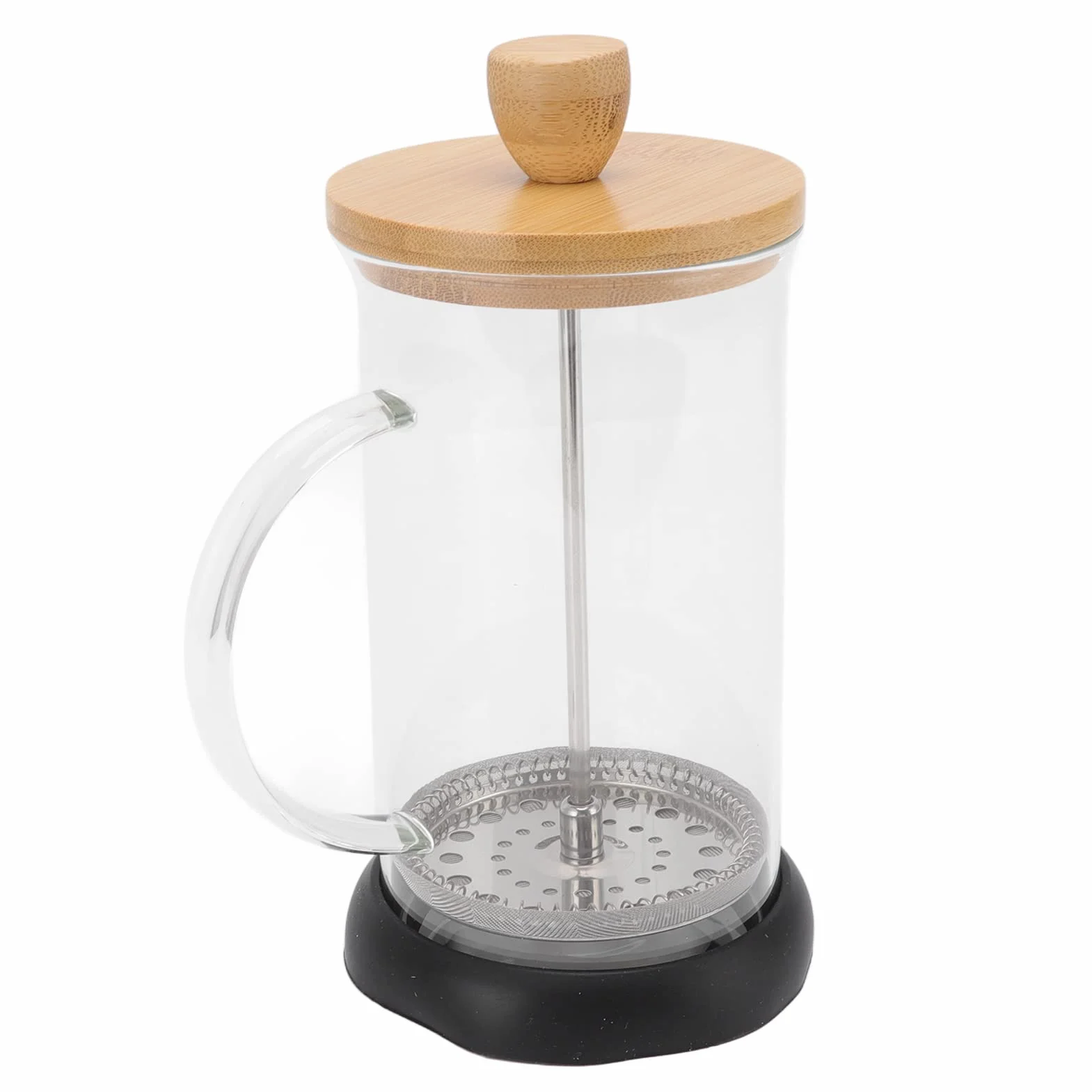 Prensa Francesa Vidrio Borosilicato 350ml Tapa Bambú Filtro Manual