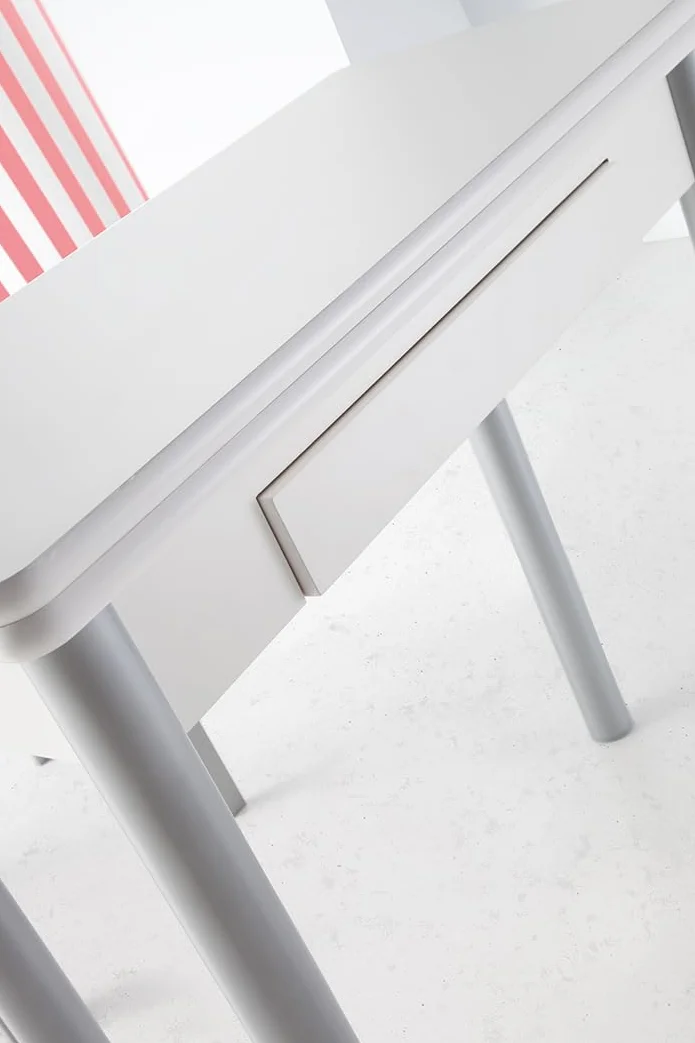 MOMMA HOME Mesa de Cocina o salón Extensible, Mesa Comedor Extensible, Mesa Plegable, Mesa Comedor Moderna, Color Blanco/Plata, RIBETA, Medidas 80x40/80x78 cm