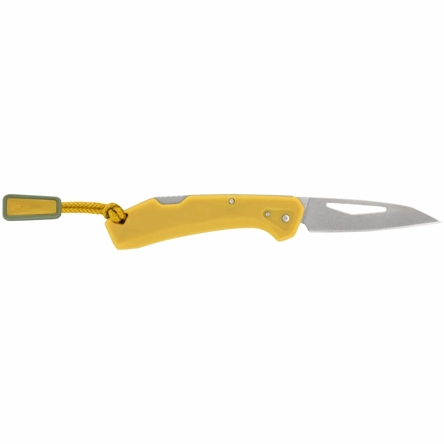 Gerber Navaja de bolsillo con cordón, LST Mini, hoja de acero inoxidable 440A Wharncliffe, escamas del mango de nylon reforzado con fibra de vidrio, longitud de la hoja: 4,8 cm, amarillo, 1074532