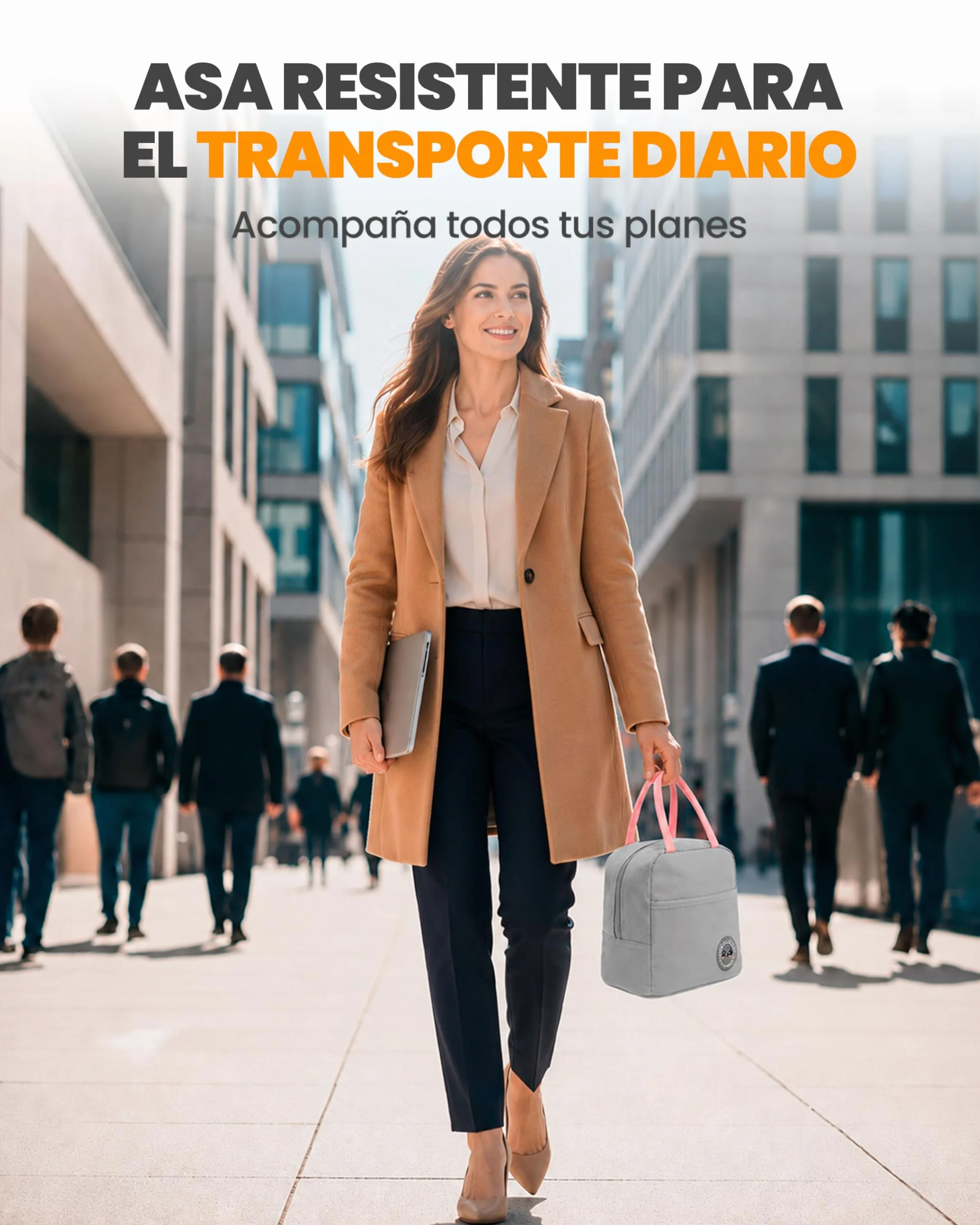 Bolsa Térmica Porta Alimentos 7L Nevera Portátil Aislamiento Impermeable Hermética Isotérmica Gris Rosa