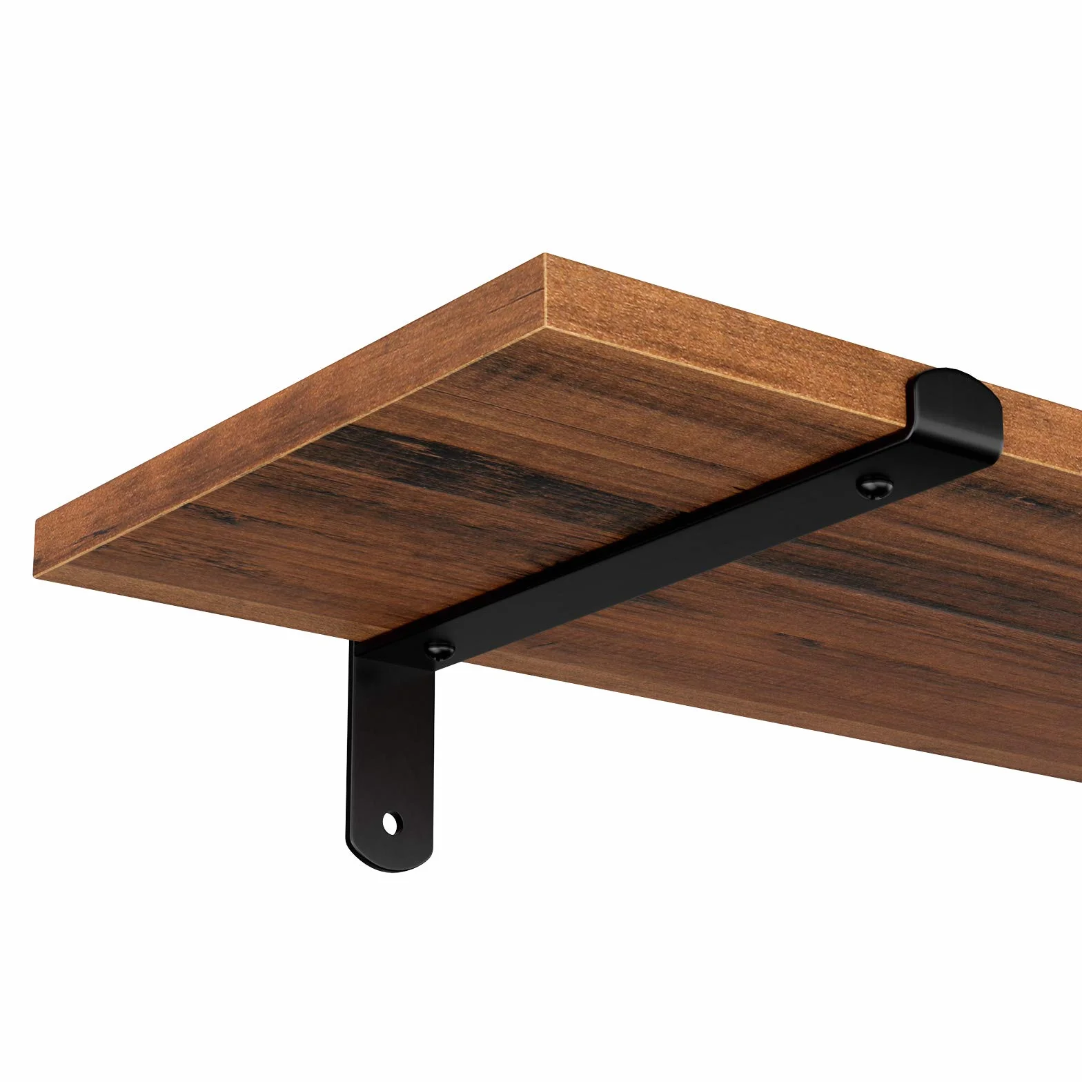SONGMICS Estante de Pared Flotante Juego de 2 20x60x7 cm 10 kg Marrón Rústico y Negro Tinta LWS04NB