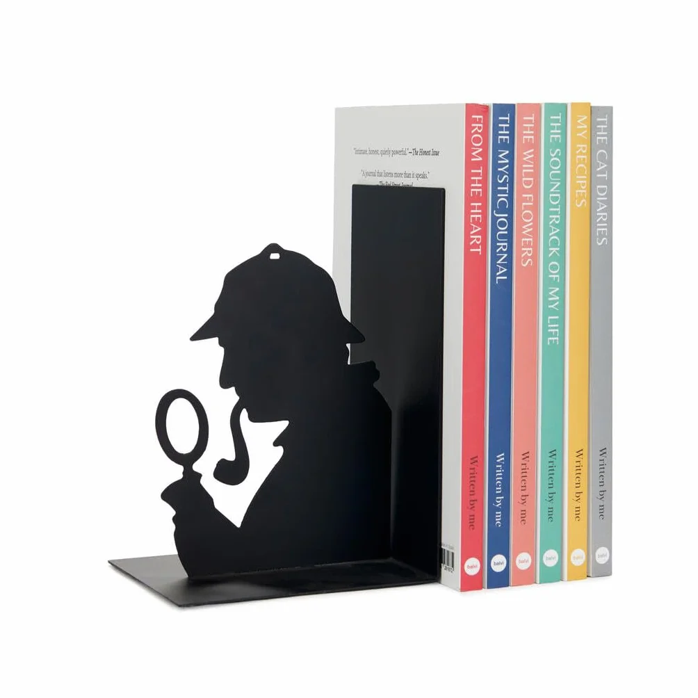 Balvi - Sherlock sujetalibros Decorativo de Metal en Color Negro. Diseño Original