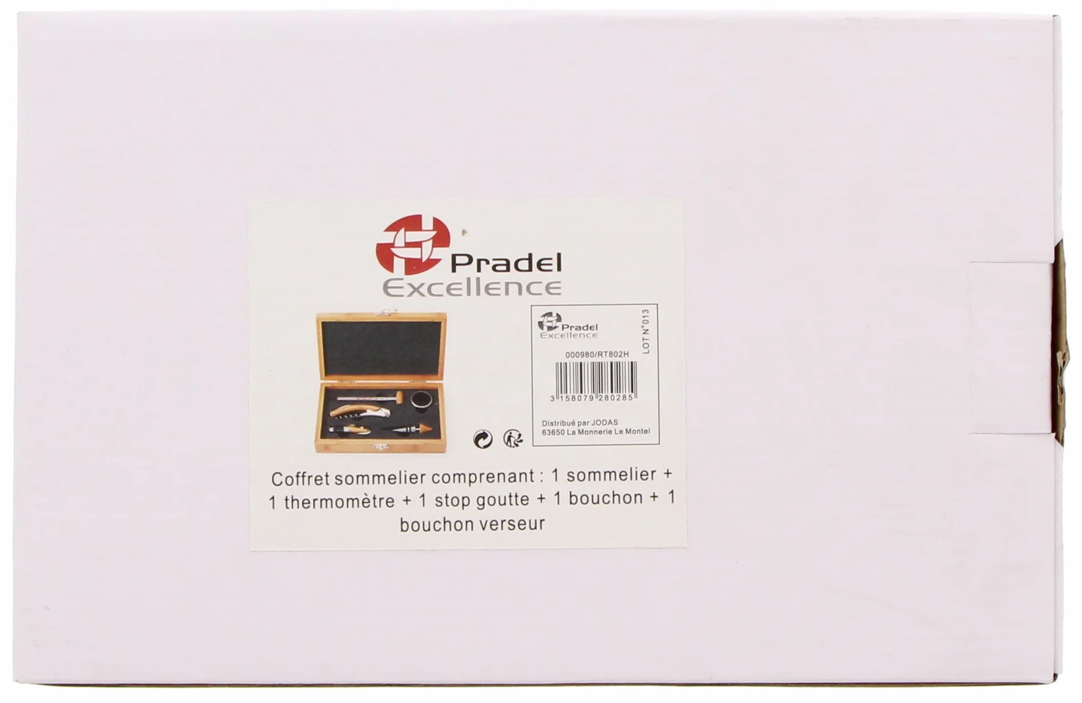 Pradel Excellence RT802HSaca Corcho Caja Sumiller Bambu para 1 Botella con 4 Accesorios