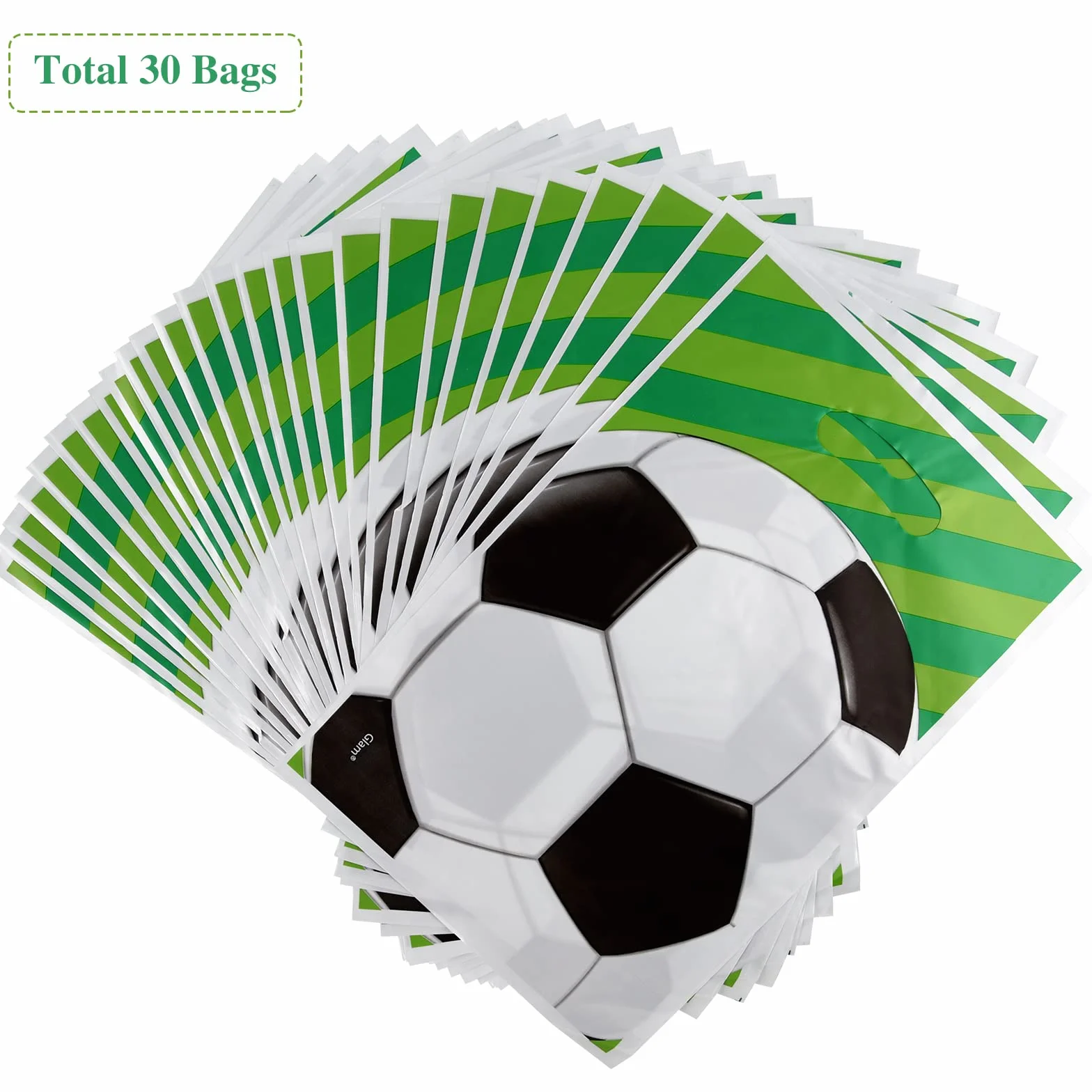 ASTARON 30 bolsas de regalo de cumpleaños de fútbol para fiestas infantiles, bolsas de plástico para fiestas de fútbol, ​​bolsas de regalo para niños, regalos de fútbol, ​​suministros de decoración