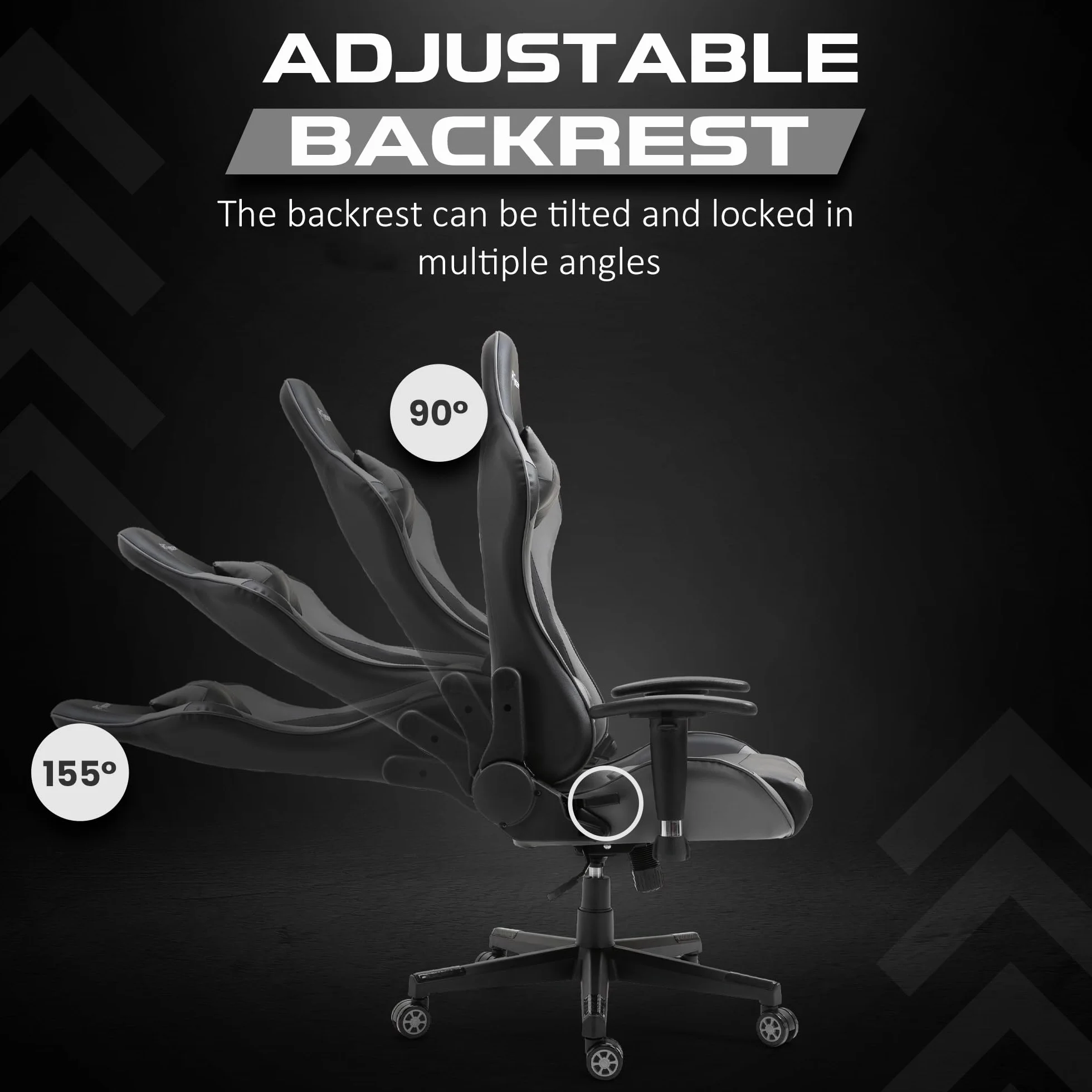 GTRACER Pro Gaming - Silla de oficina ergonómica con reposabrazos ajustables, piel sintética, incluye cojín lumbar y almohada (negro y gris)