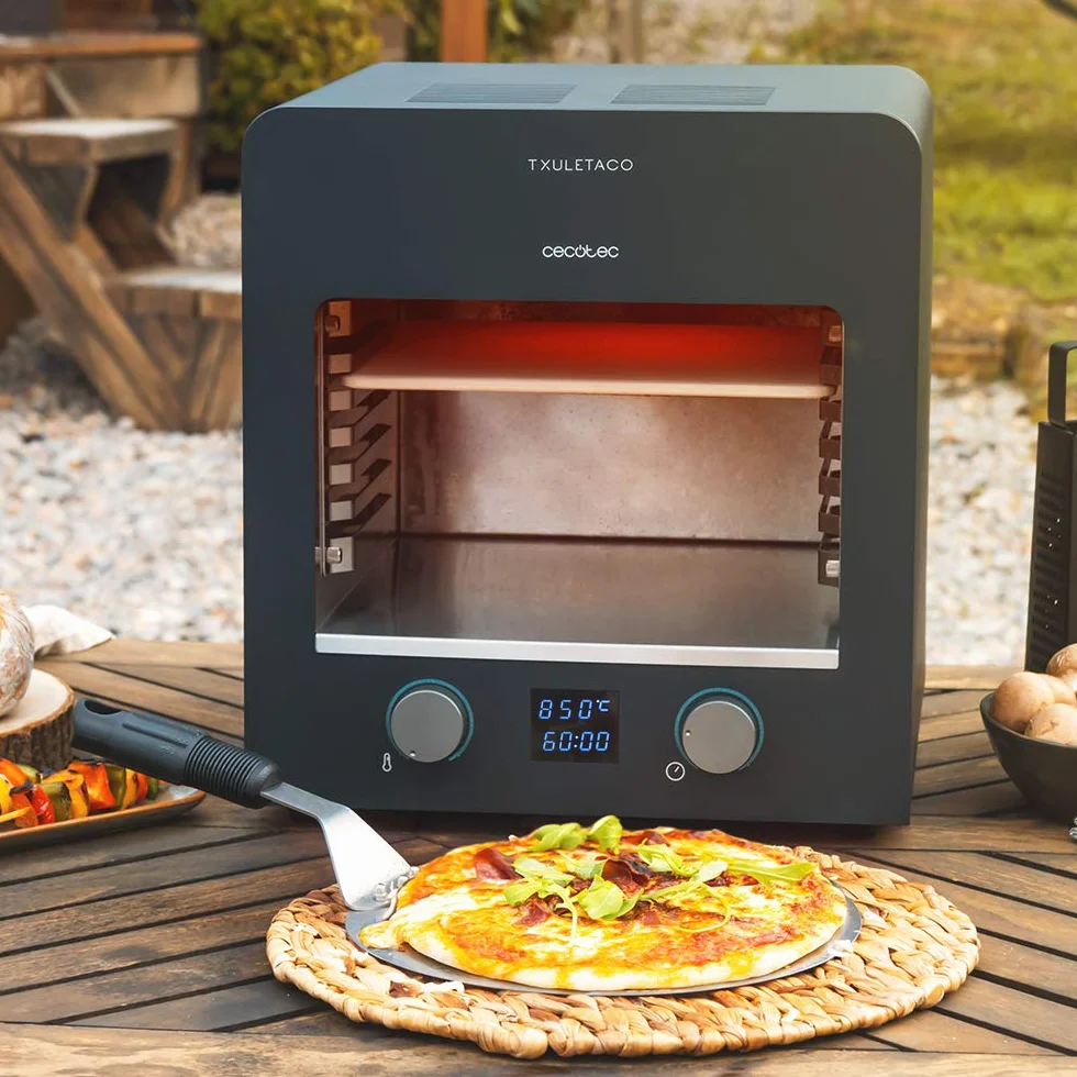 Cecotec Horno para Asado Txuletaco 8000 Inferno 2200W, Parrilla de Hierro Fundido, Temperatura hasta 850º