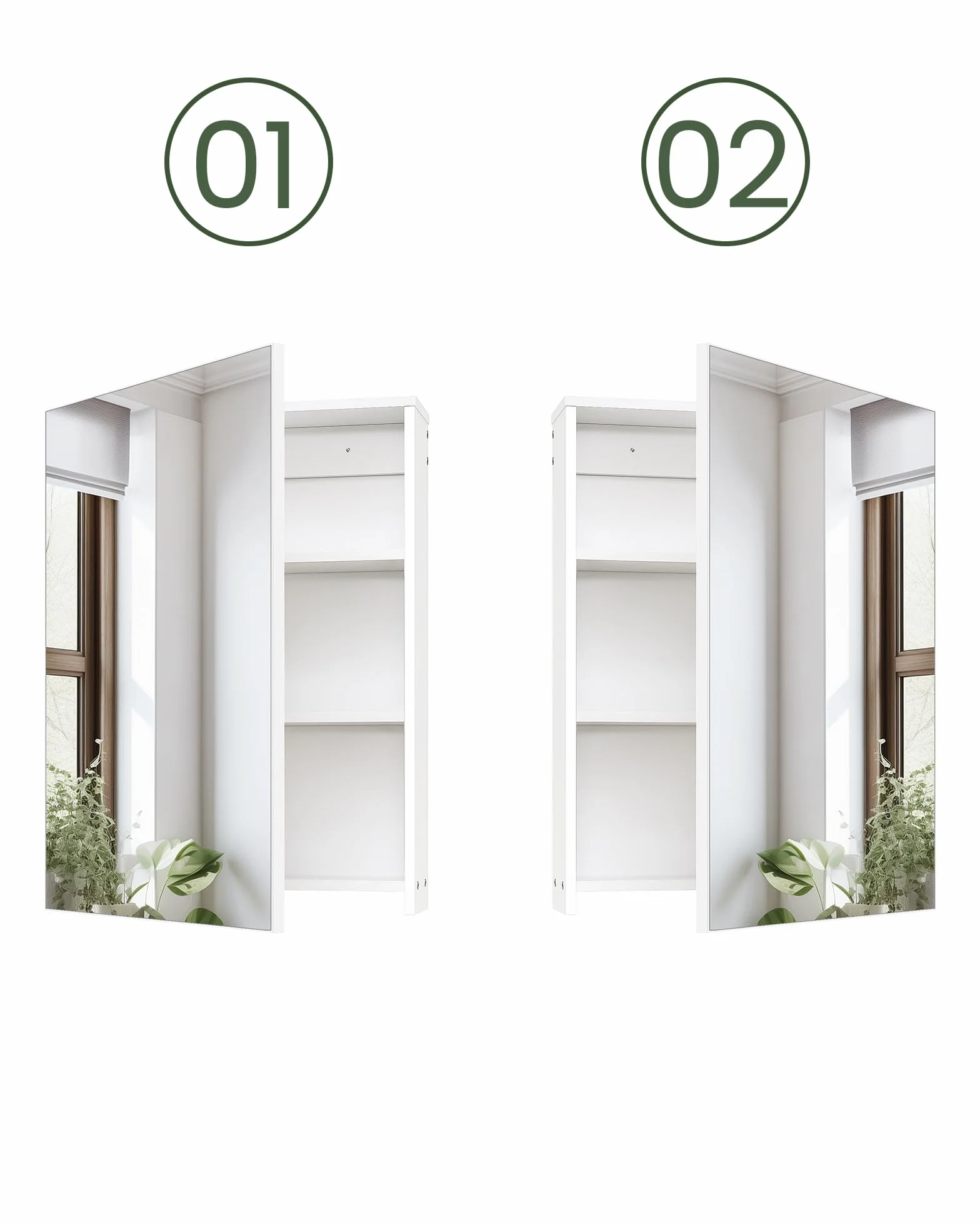 CHOEZON Armario con Espejo Baño 45x60 cm Gabinete Pared Blanco