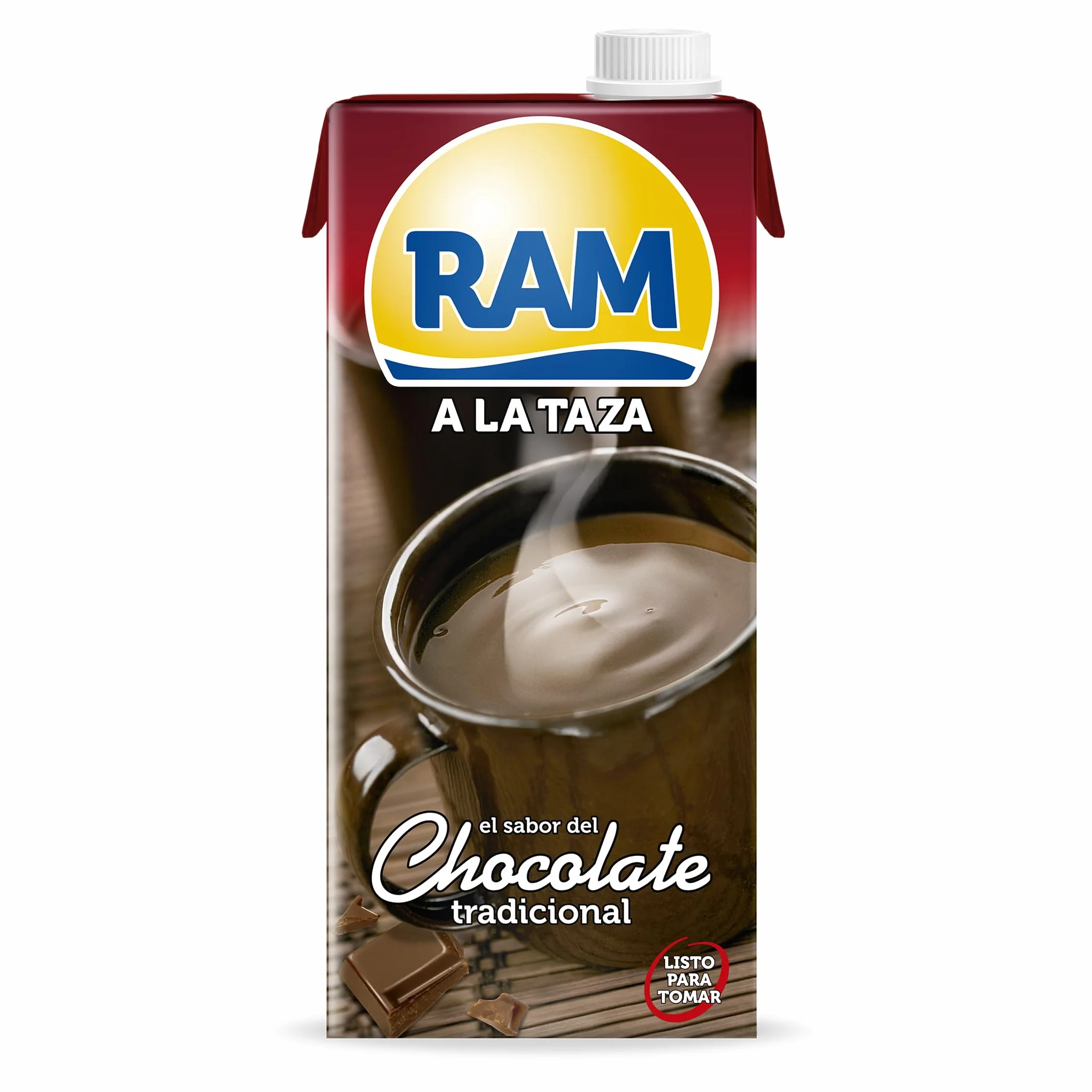 Chocolate a la Taza RAM, Listo para Calentar, Pack 6 x 1 Litro, Cremoso, Leche y Cacao