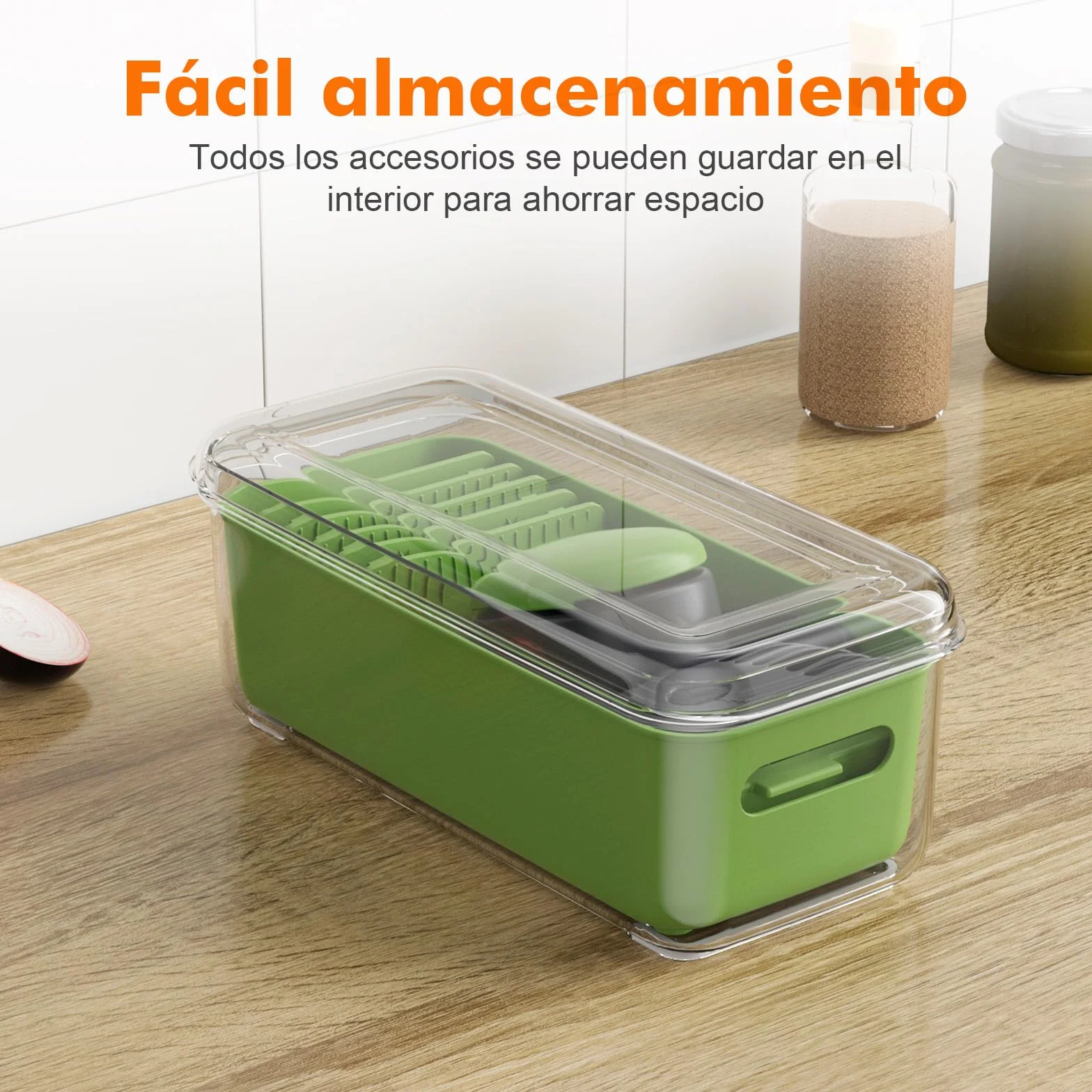 Ibergrif M524-7 Cortador de Verduras 7 en 1, Picador Multifunción con Contenedor, Mandolina de Cocina Profesional