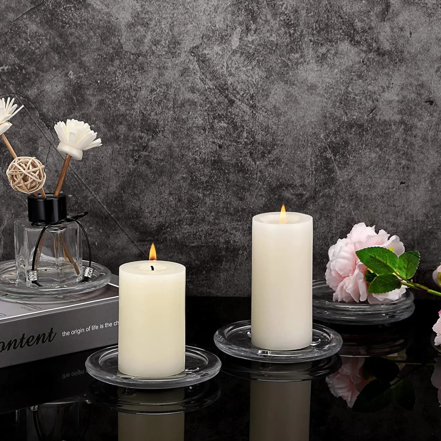 Platos para velas de cristal de 10 cm, posavasos redondos para velas, decoración hogar