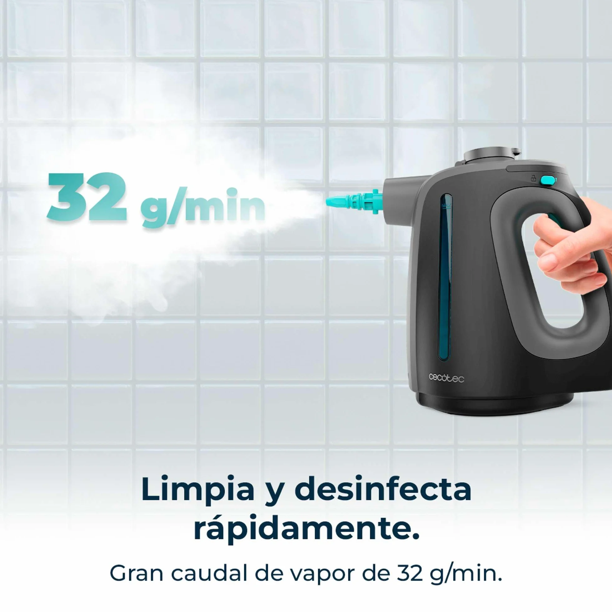 Cecotec Limpiador de Vapor Hydrosteam 1300 Rapid Max X-Treme 1350W 550ml 3 Bares 16 Accesorios