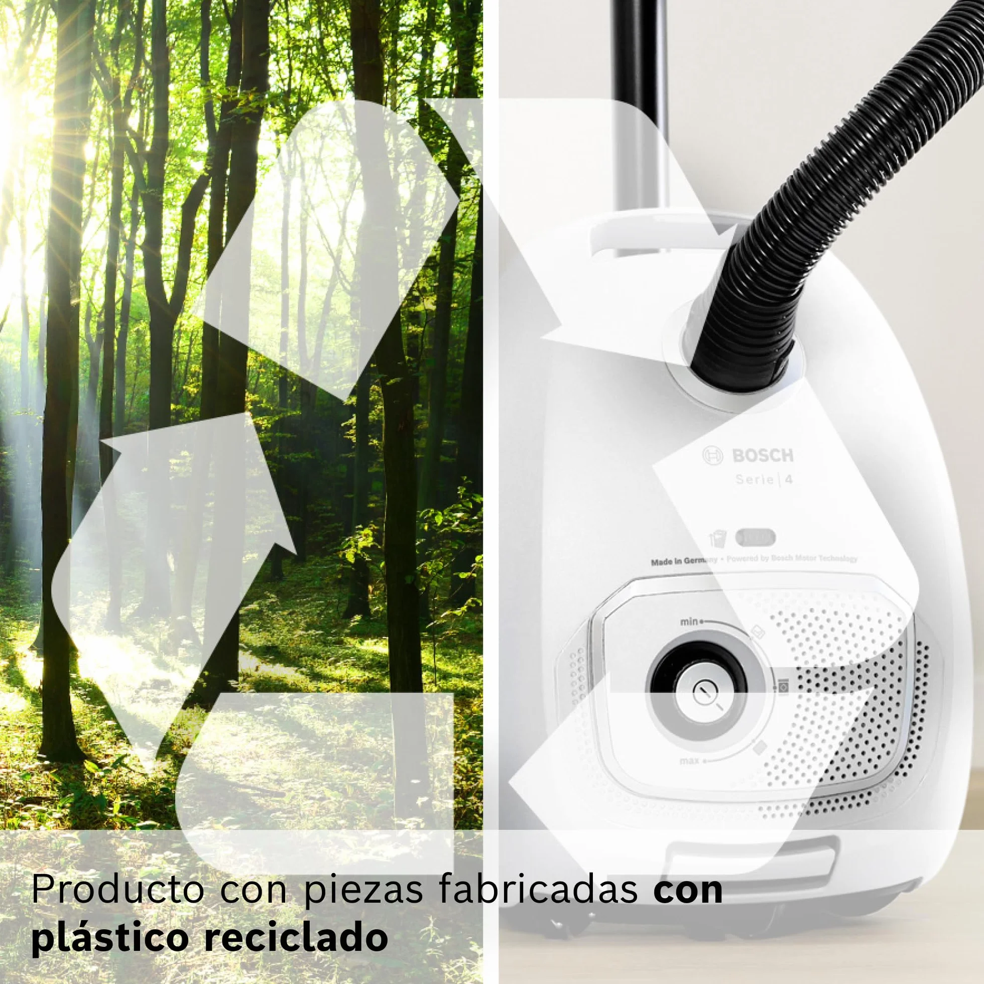 Bosch - Aspirador con Bolsa, Serie 4, Volumen XL de Bolsa de Polvo, Boquilla para Ranuras y tapicería, Blanco, BGB41WH1