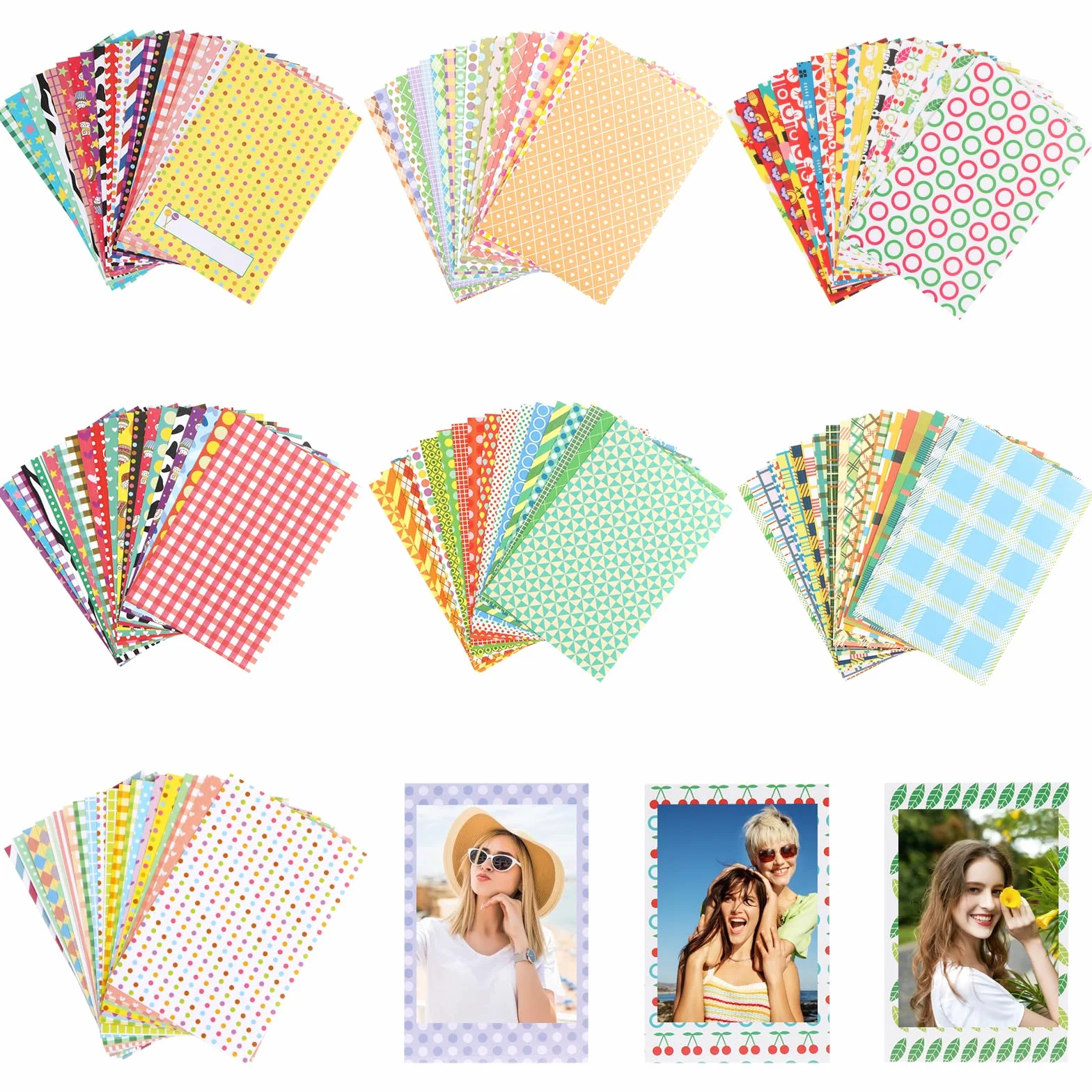 Mini Marcos de Fotos Instantáneas Coloridas, 140 Piezas de Bordes de Fotos Adhesivos para Marcos de Fotos para Películas Polaroid & Fujifilm Instax Mini Film 11 9 8 70 7s Cámara de Fotos