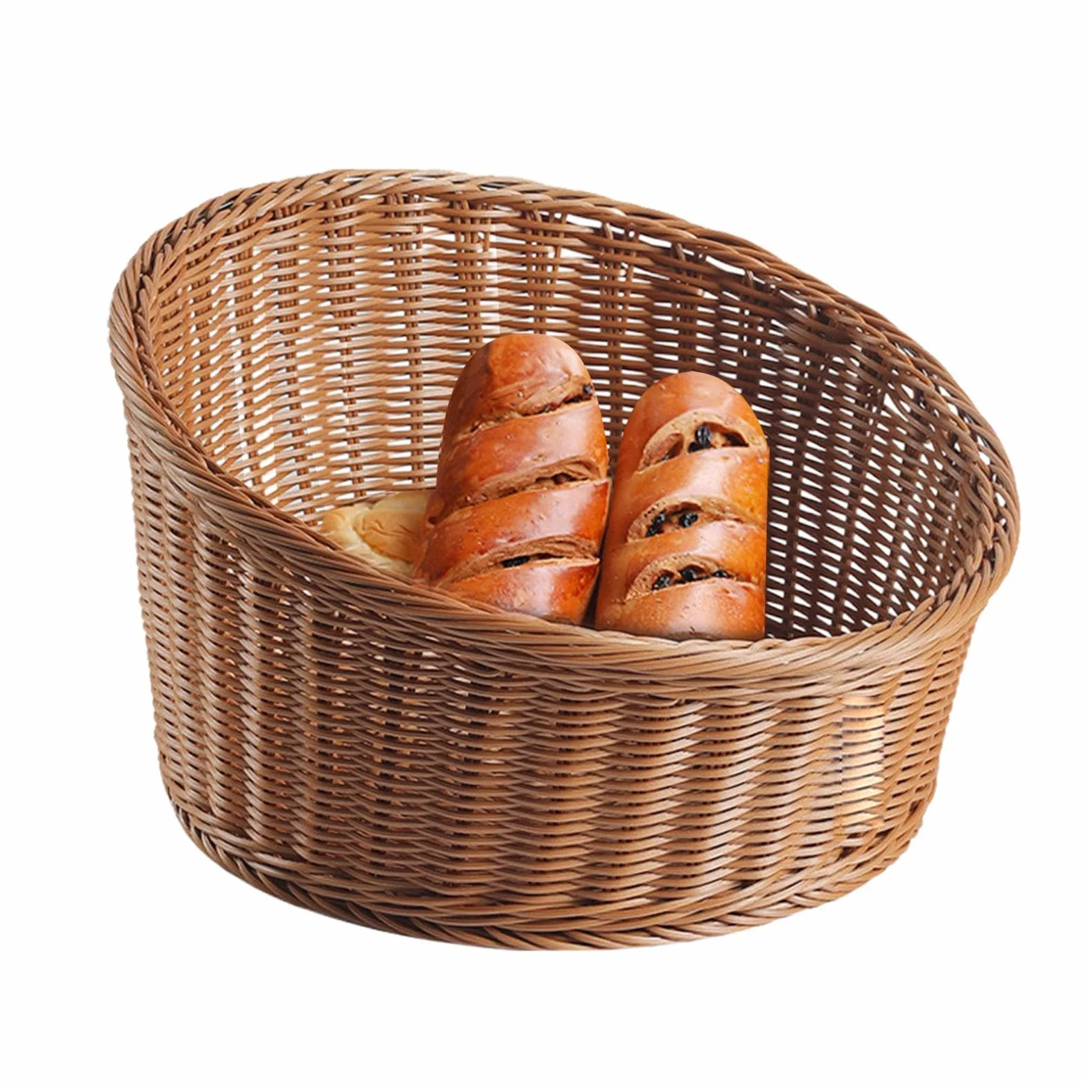 Cestas Para Servir Pan Rattán Sintético Inclinado | Cesta De Mimbre Para Servir Pan Cocina Restaurante Picnic Panadería Desayunador Mesa Comedor