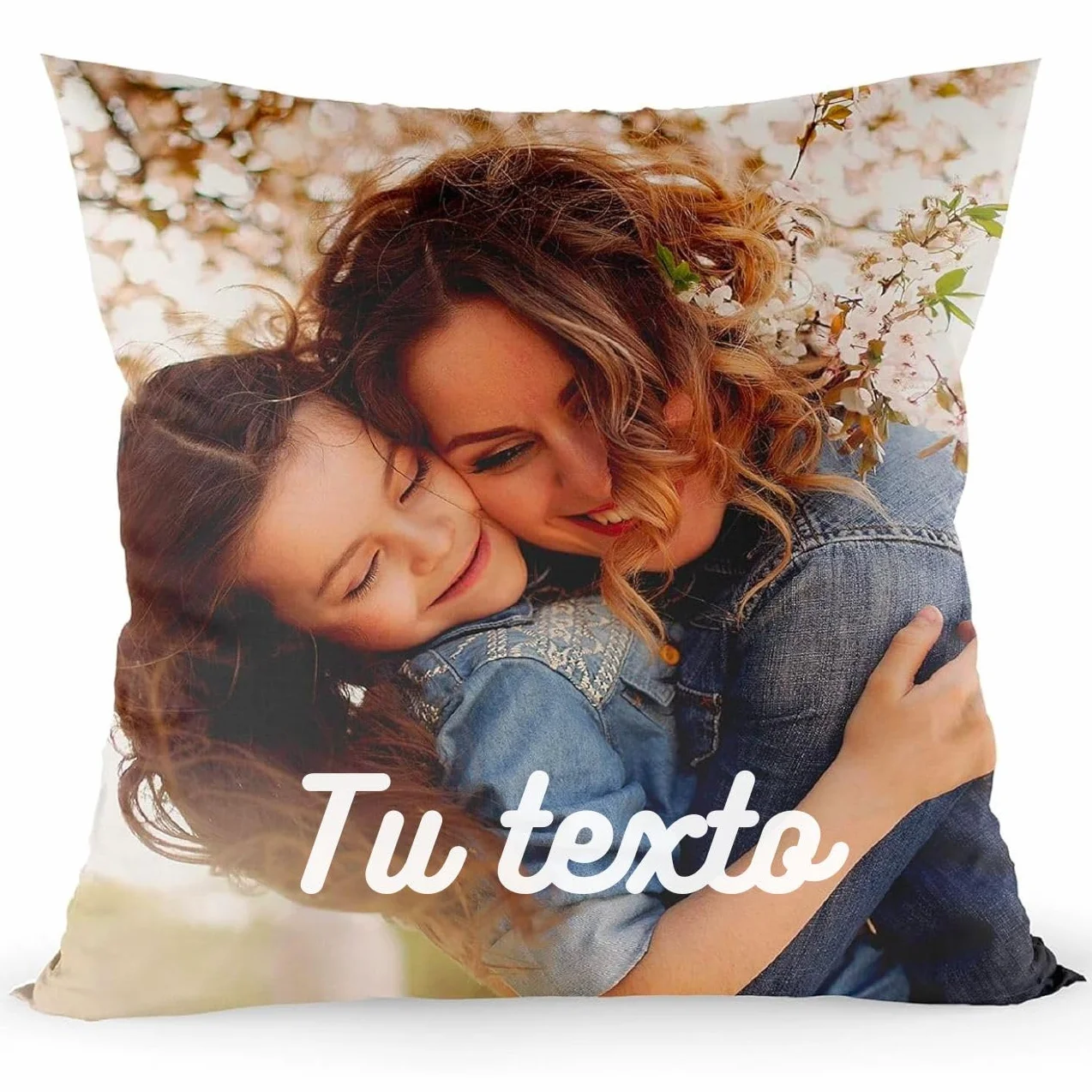 Cojín Personalizado 45x45 con Relleno, Cremallera, 2 Caras, Foto y Texto - Regalo Original Aniversario