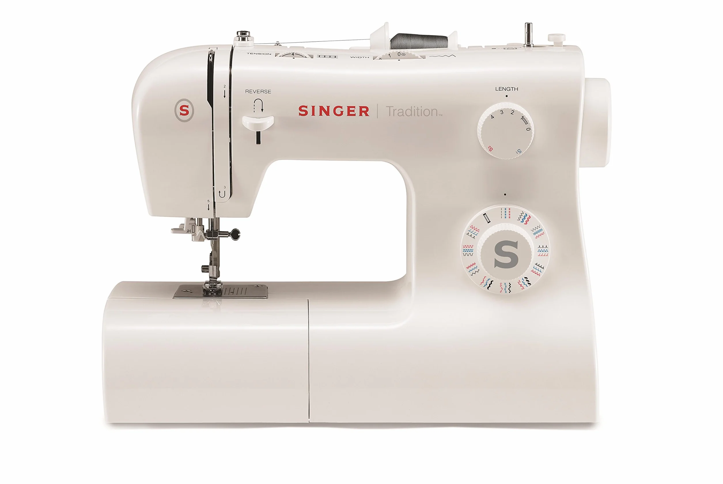 Singer Tradition 2282 Maquina De Coser Electronica Y Mecanica Con 32 Programas, Ojal Automático, Ajuste Longitud Y Ancho Puntada, Brazo Libre Maquina De Coser Profesional