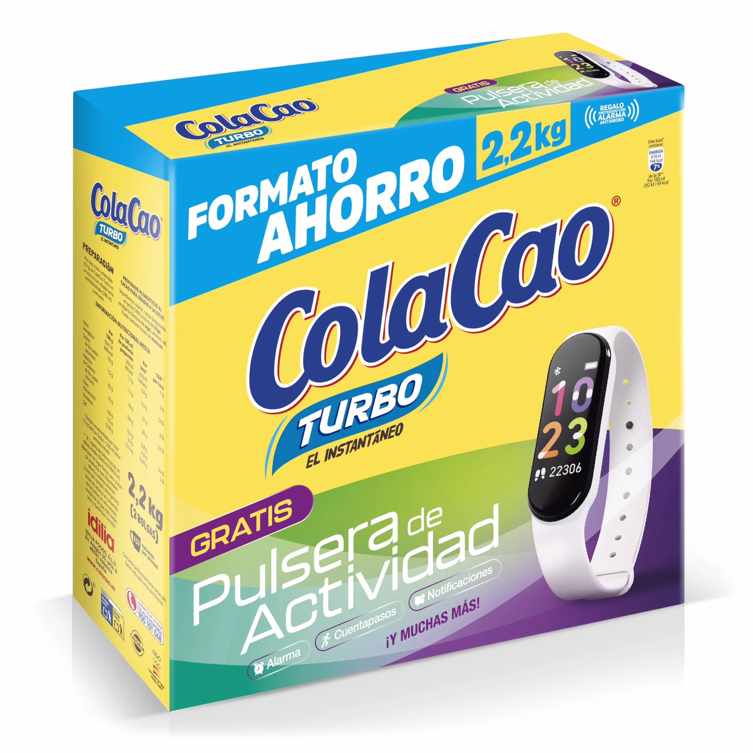 ColaCao Turbo Cacao Soluble Instantáneo Natural Pack Ahorro 2,2kg
