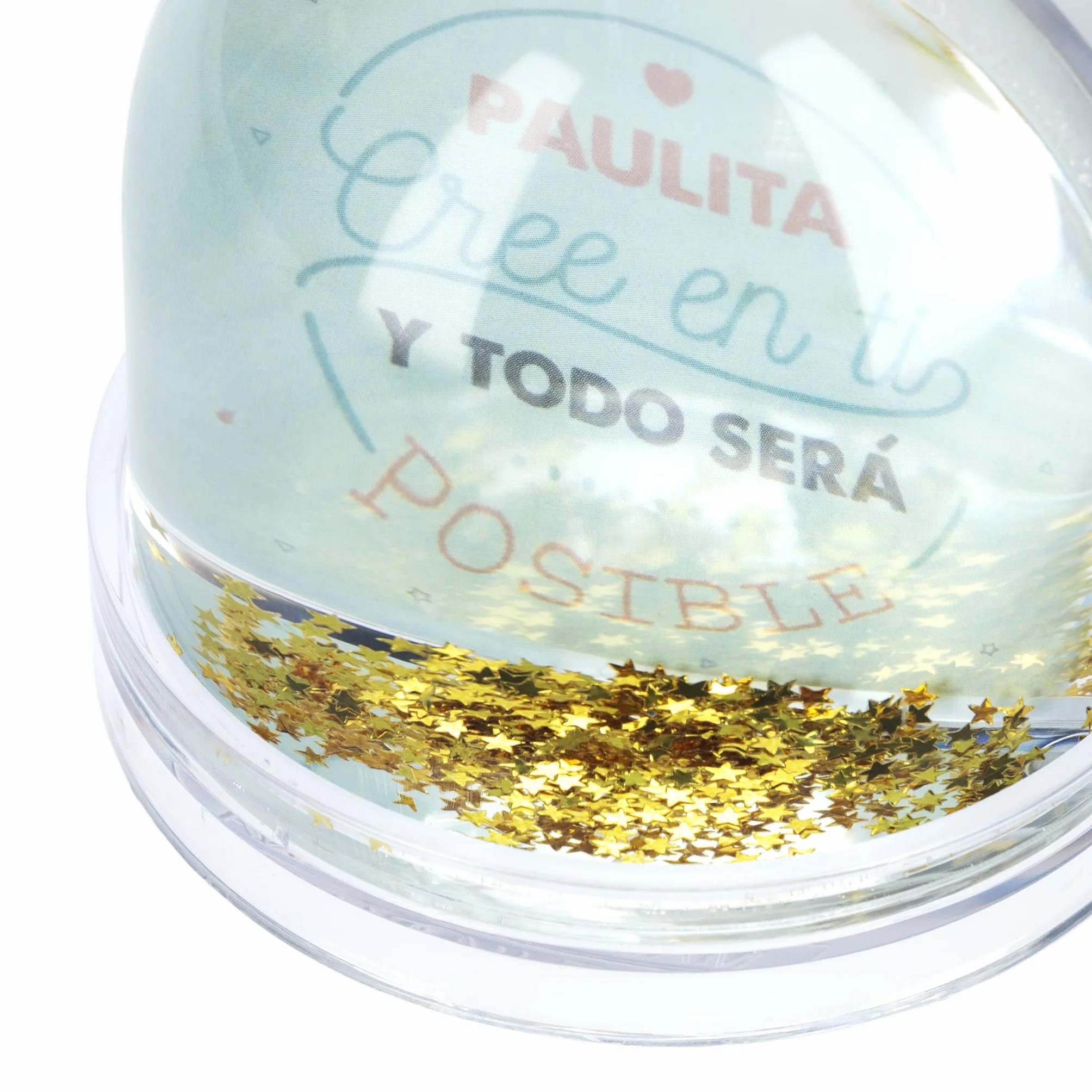 Wanapix Bola de Estrellas Personalizada 8,5ø x 9cm Esférica con 2 Fotos Regalo Original San Valentín