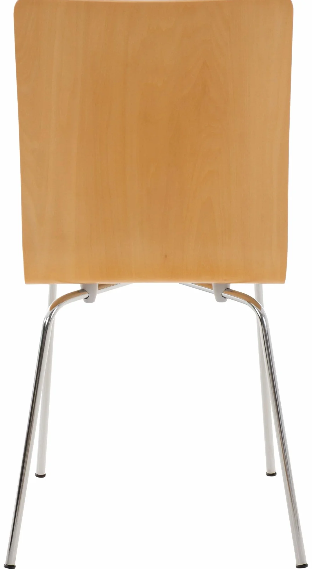 CLP Juego de 4 Sillas de Espera Pepe, Silla de Visitas con Asiento de Madera Ergonómico, Soporte Metálico, Color Natura