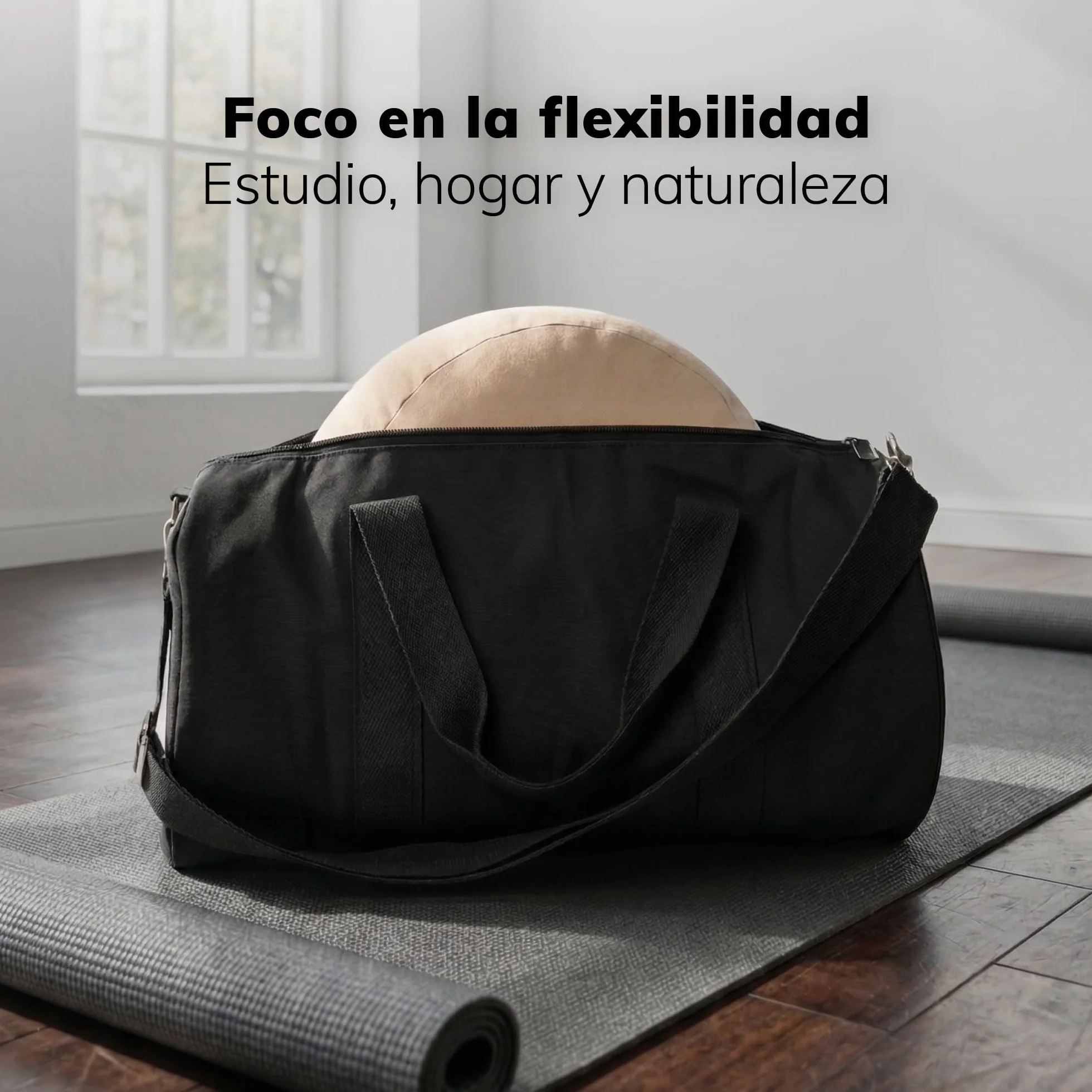 Cojín Yoga Meditación Redondo 29 cm 10 cm Plano 255 g Ligero Beige