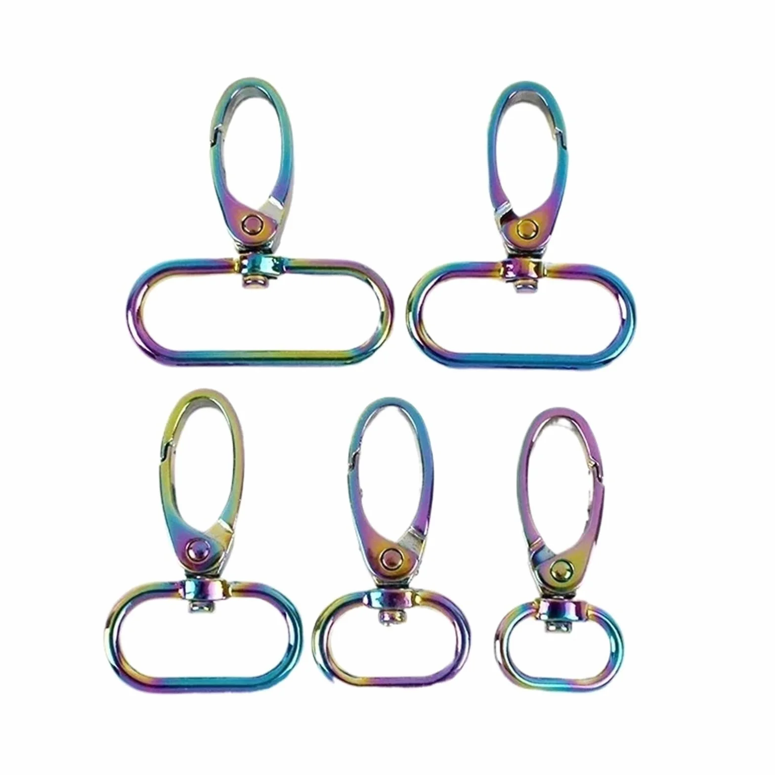 Ganchos giratorios, Ganchos giratorios a presión Multicolor 20 piezas 13-38mm hebilla de correa Metal for bolso Collar cinturón DIY(Colored,25mm-20Pcs)